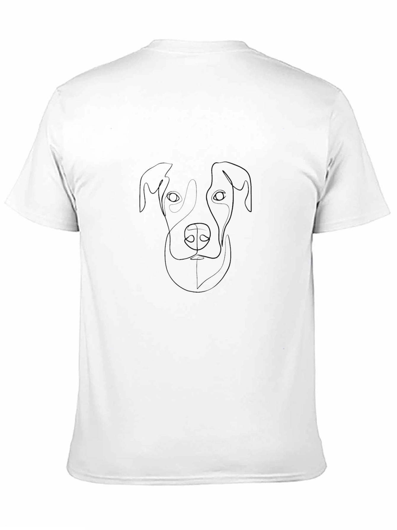 Black Modern Dog Outline Black T-Shirt - Unisex Casual Wear view 11