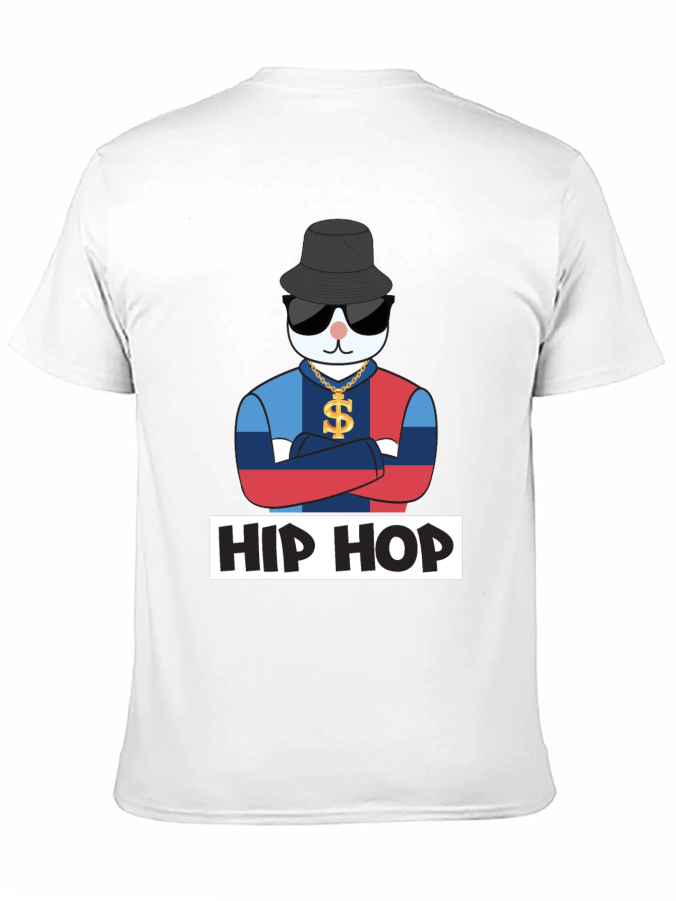 Black Hip Hop Cat T-Shirt, Fun Design view 11