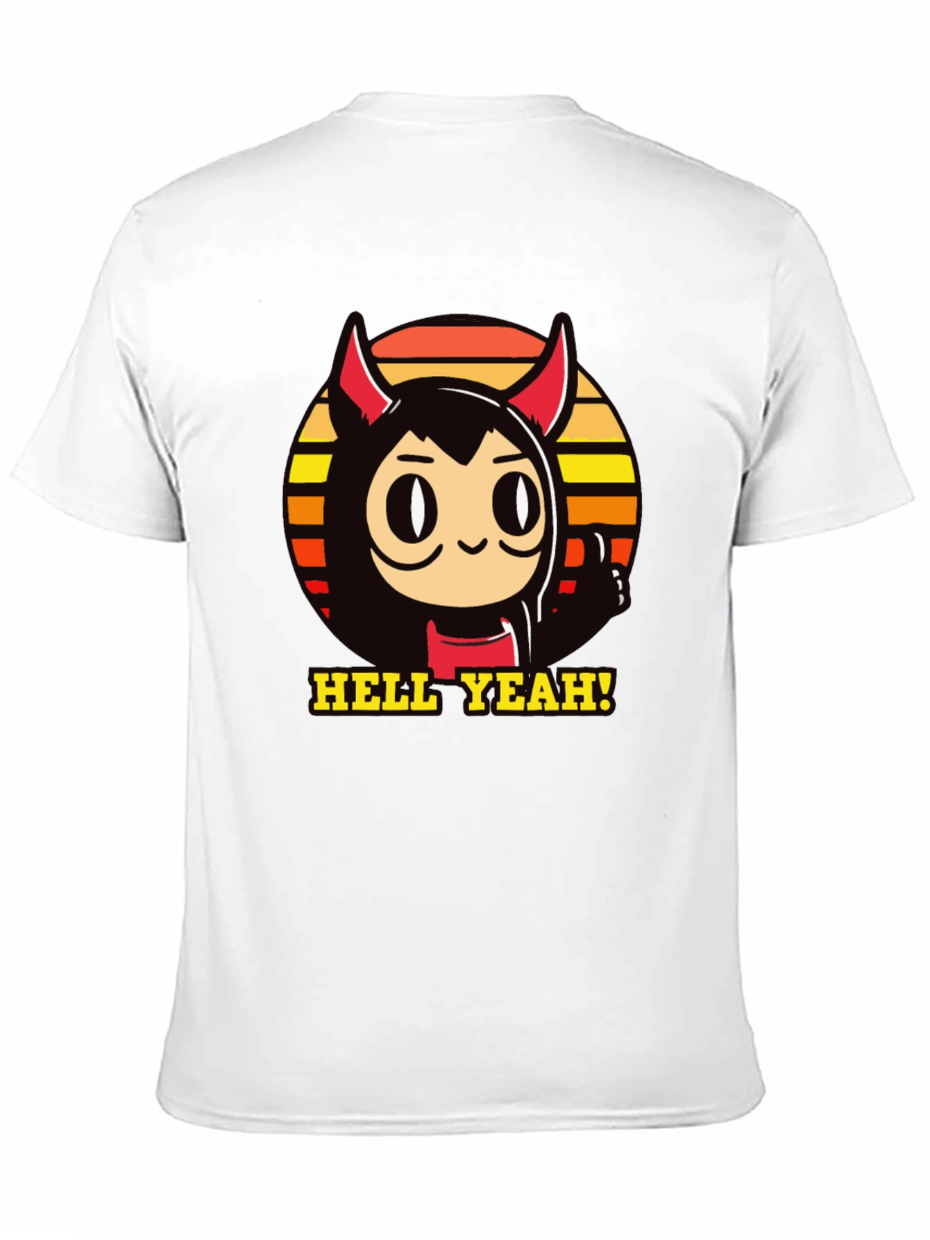 Black Hell Yeah Devil Cartoon Graphic Tee view 11