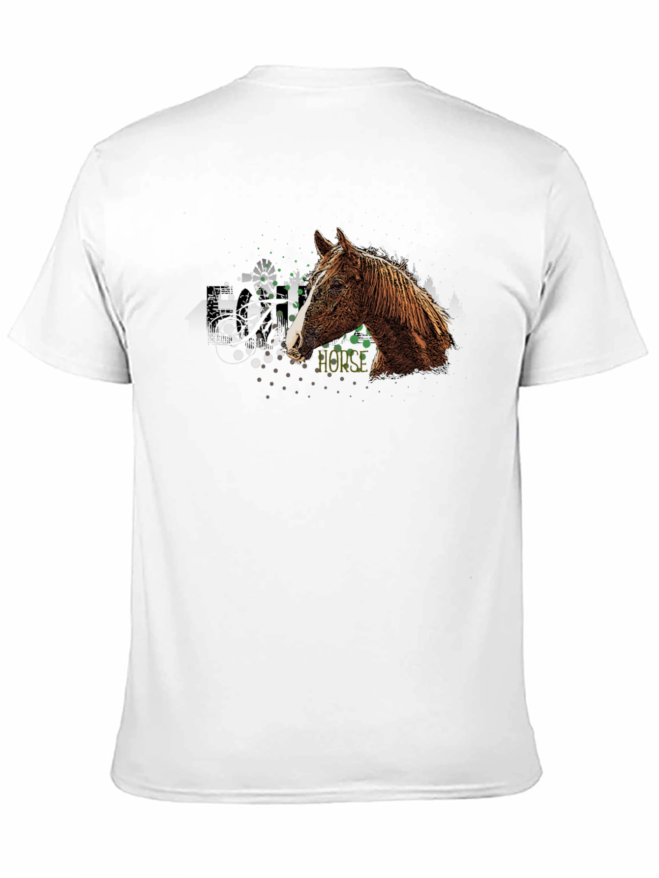 Black Horse Graphic Print Black T-Shirt view 11