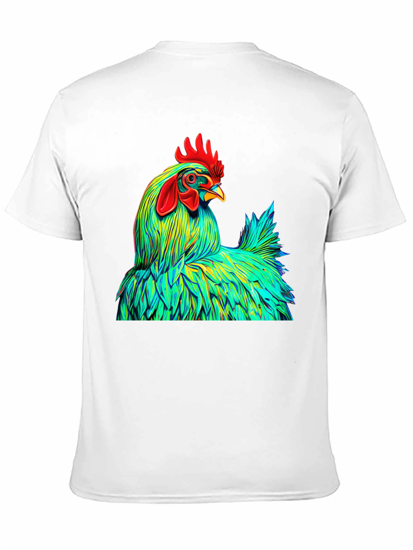 Black Vibrant Rooster Graphic Tee - Bold Style view 11