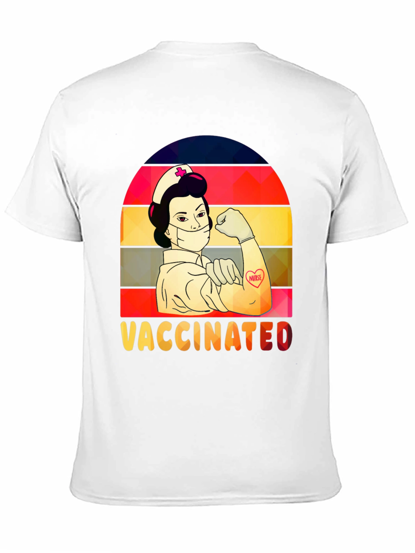 Vaccinated Nurse T-Shirt -  Retro Design - 11