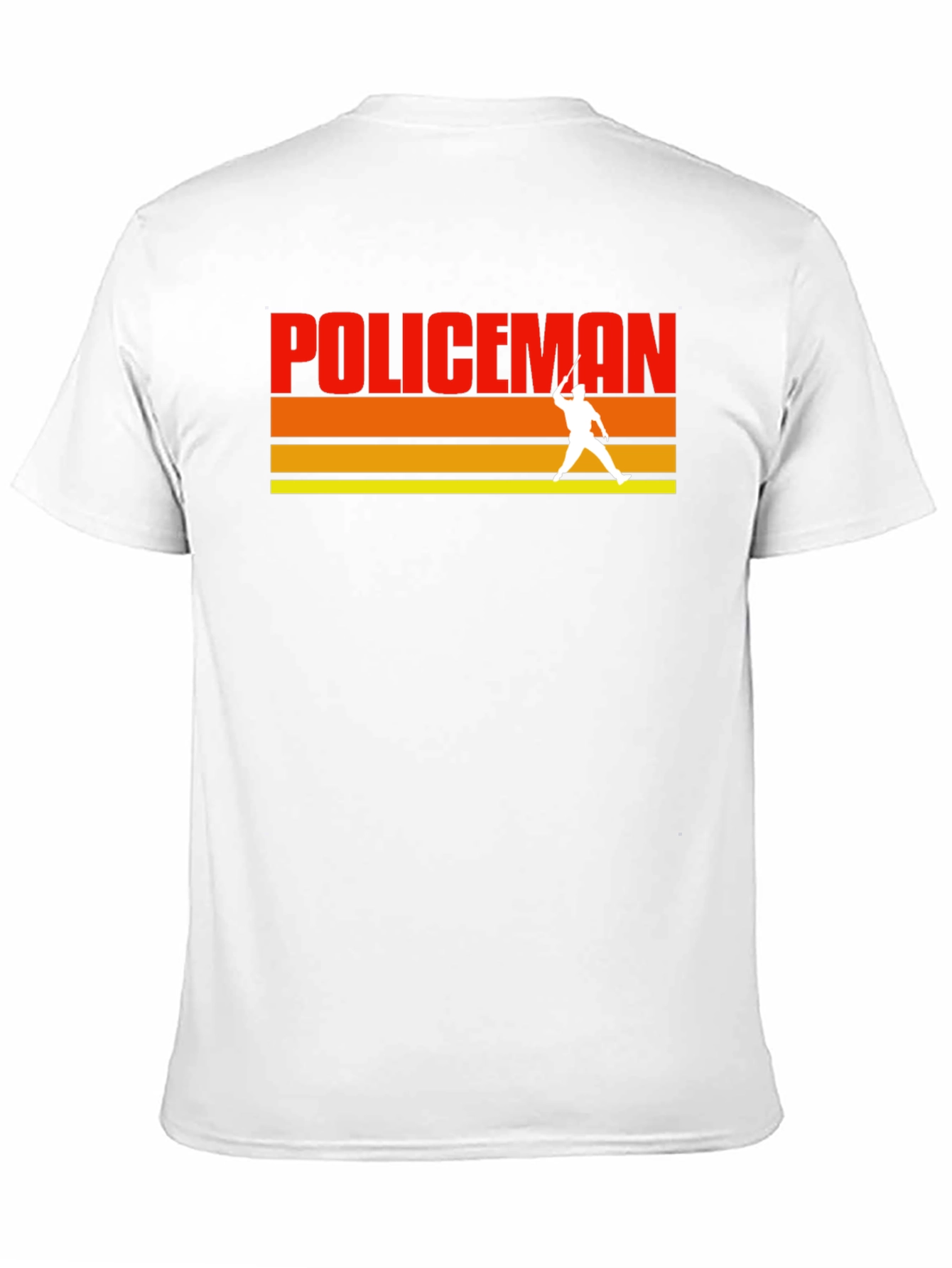 Black Vintage Policeman Silhouette T-Shirt view 11