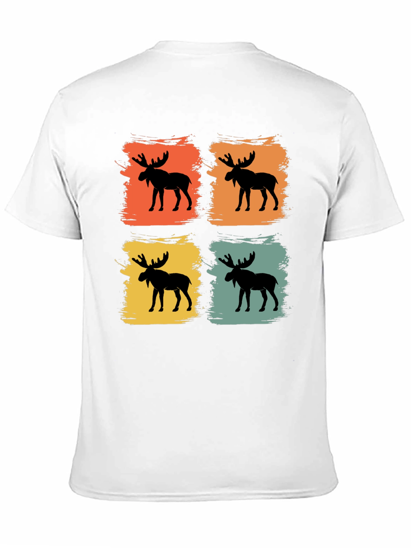 Black Retro Moose Graphic Tee - Black Cotton Blend Shirt view 11