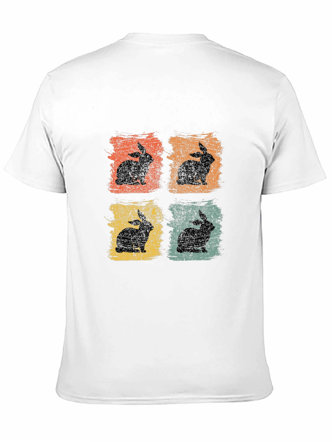 Black Retro Rabbit Graphic Tee - Men's Black T-Shirt view 11
