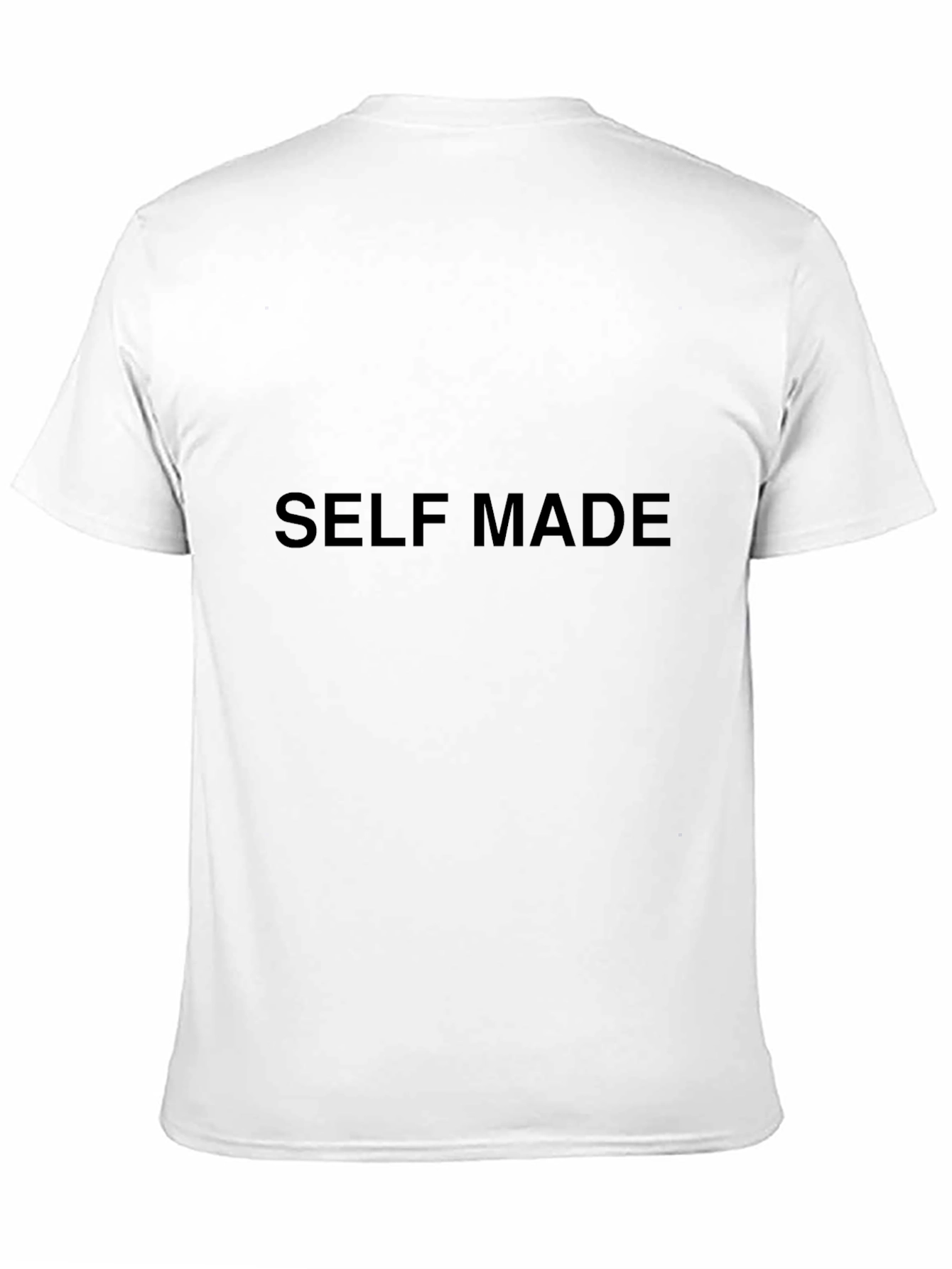 Black Self Made Black T-Shirt - Premium Cotton Crew Neck view 11