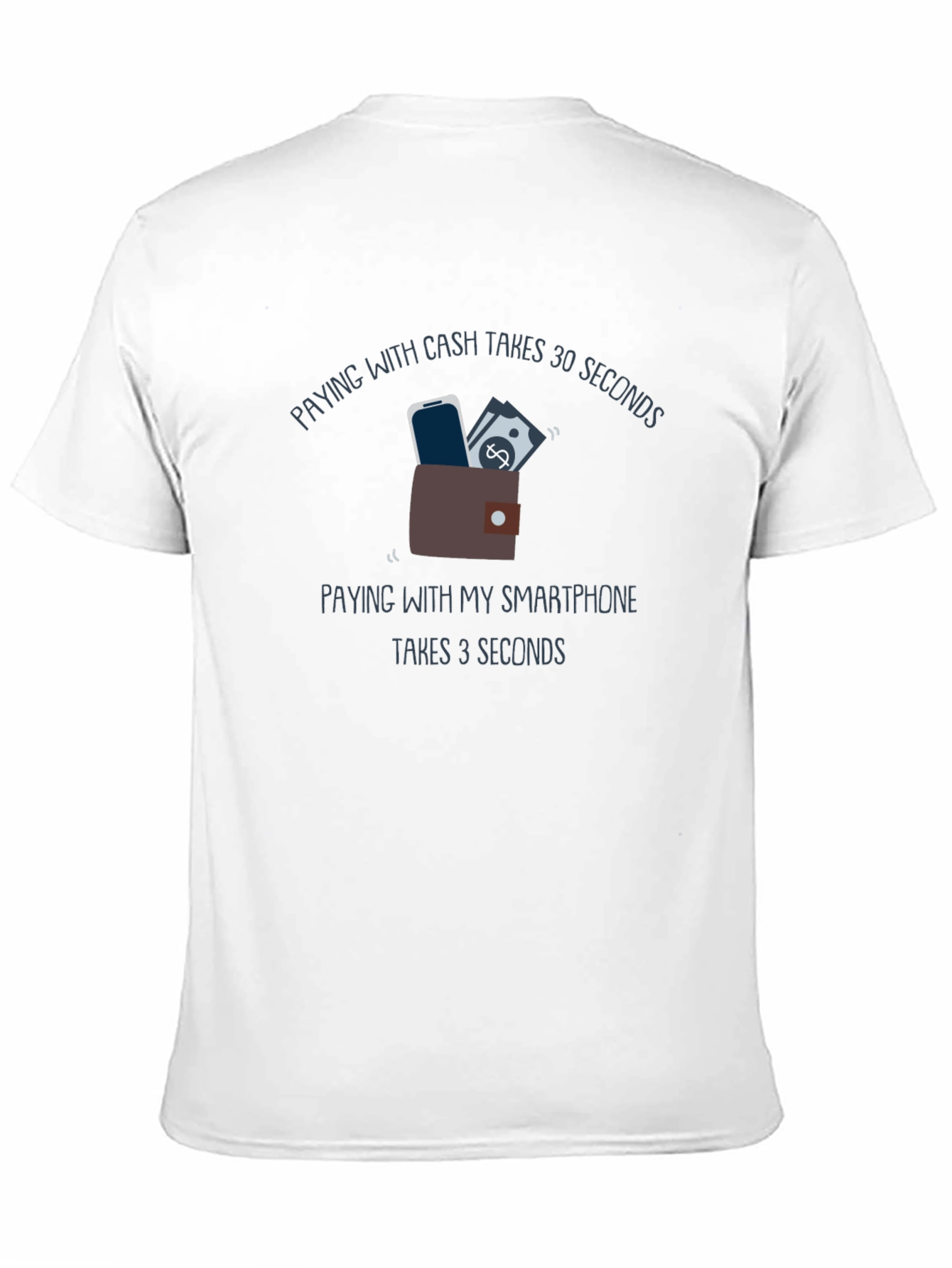Black Cash vs. Smartphone T-Shirt - Fast Payment Style view 11