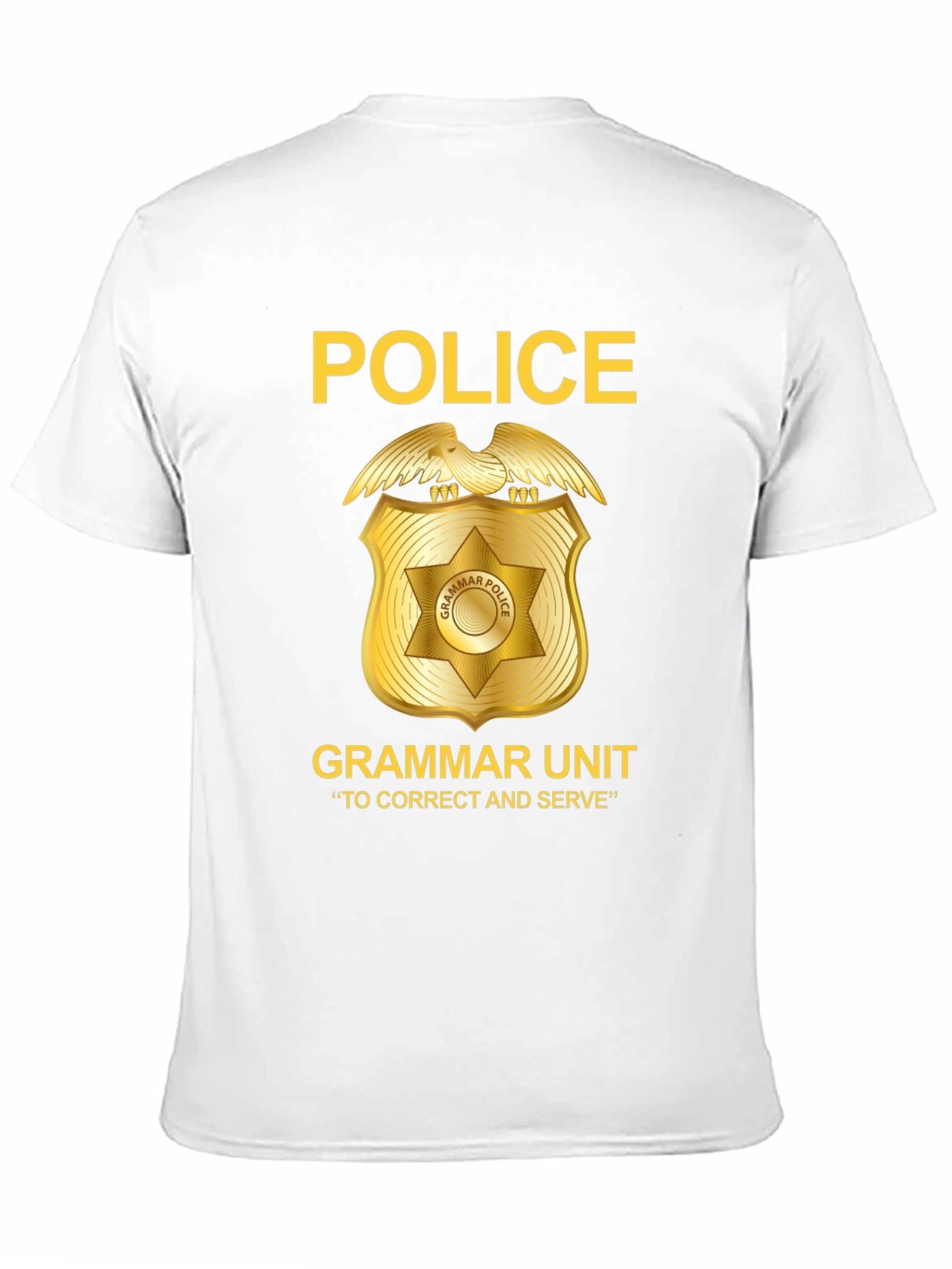 Black Grammar Police T-Shirt - Correct and Serve view 11
