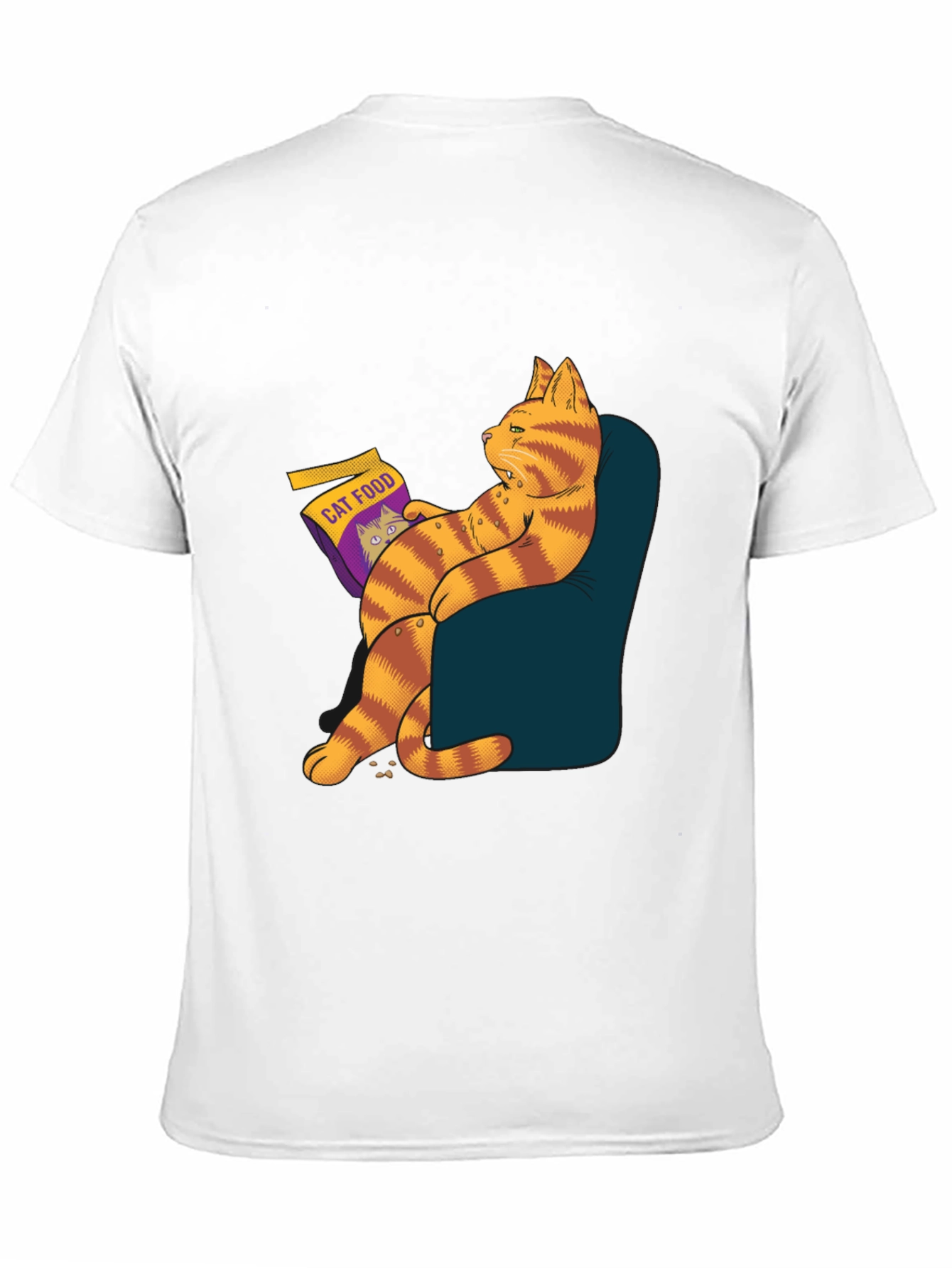 Black Funny Cat Food T-Shirt - Lazy Cat Design view 11