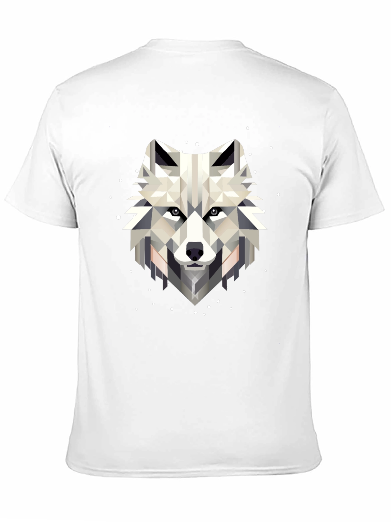 Black Geometric Wolf Graphic Black T-Shirt view 11