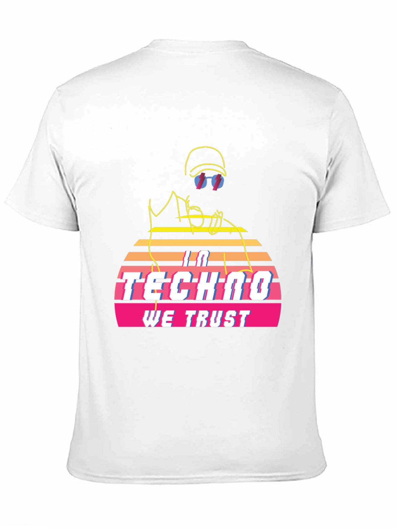 Black In Techno We Trust Retro T-Shirt - Black view 11