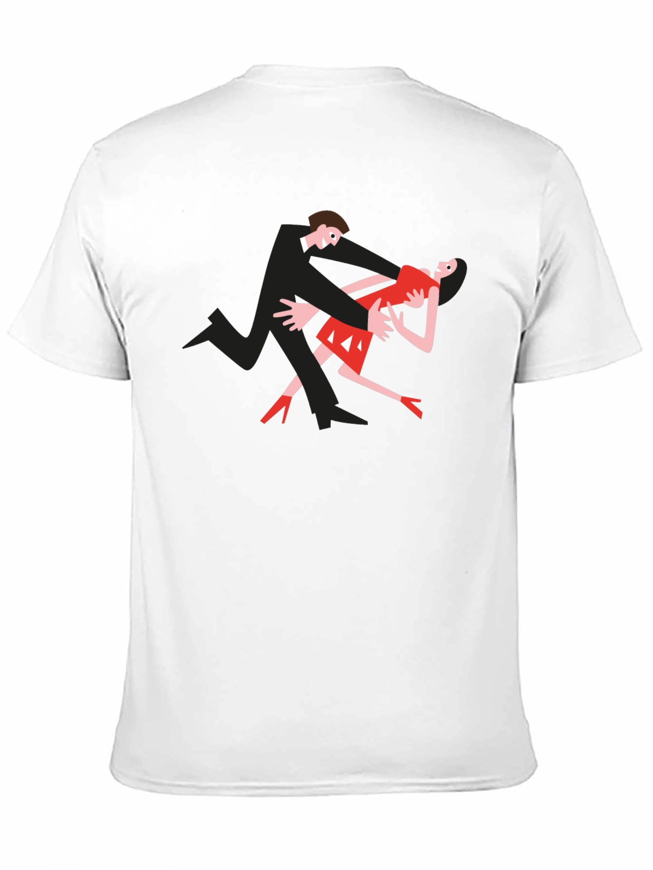 Black Dancing Couple Graphic Tee - Black Cotton T-Shirt view 11
