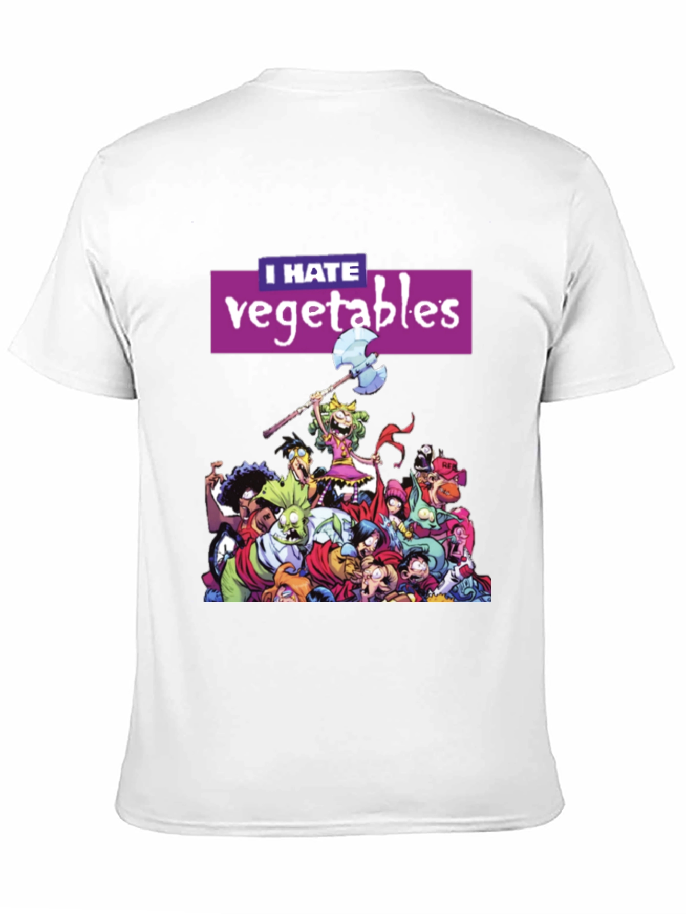 Black I Hate Vegetables Graphic T-Shirt view 11