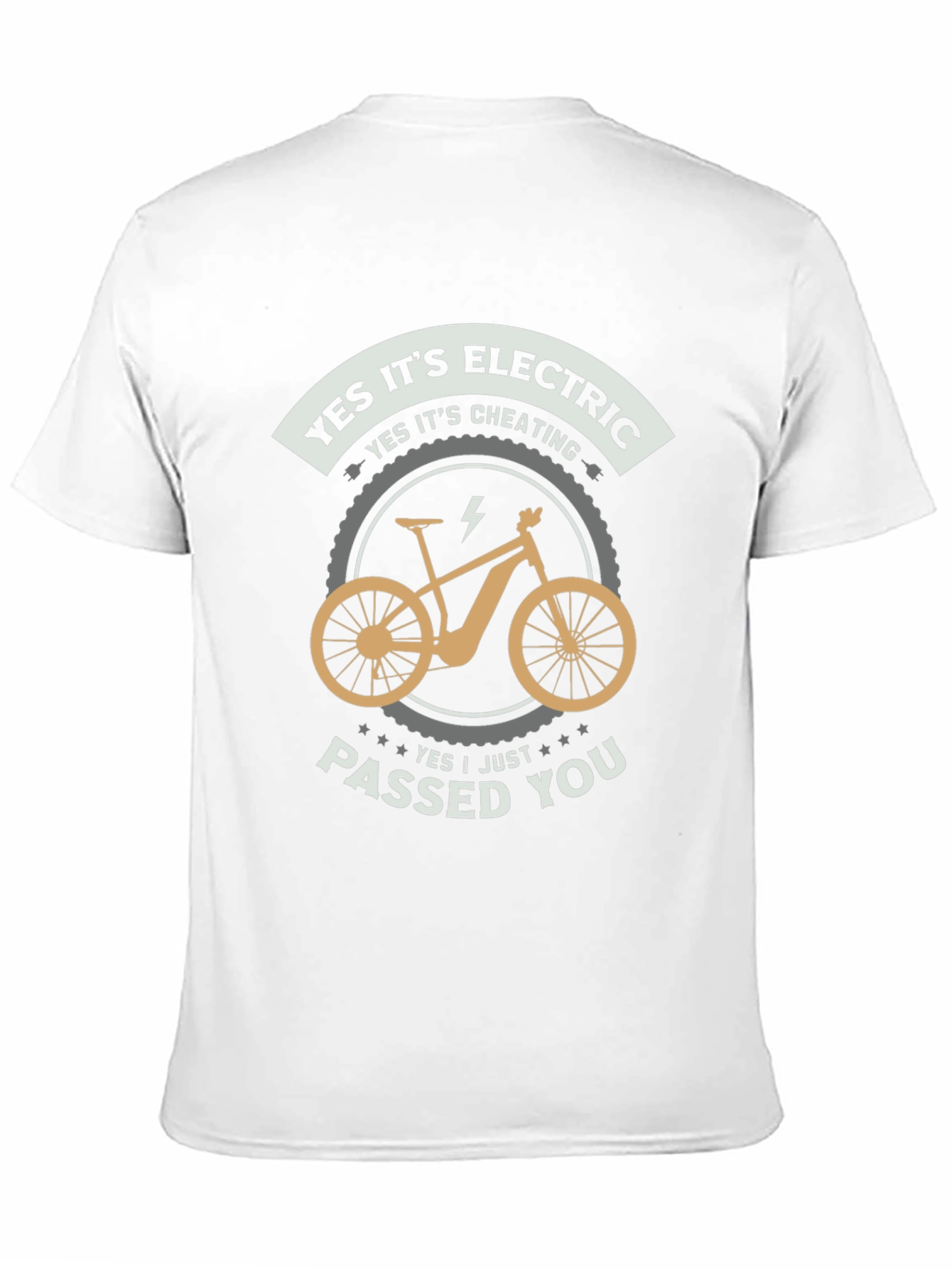 Black Electric Bike T-Shirt - Yes, It's Cheating view 11