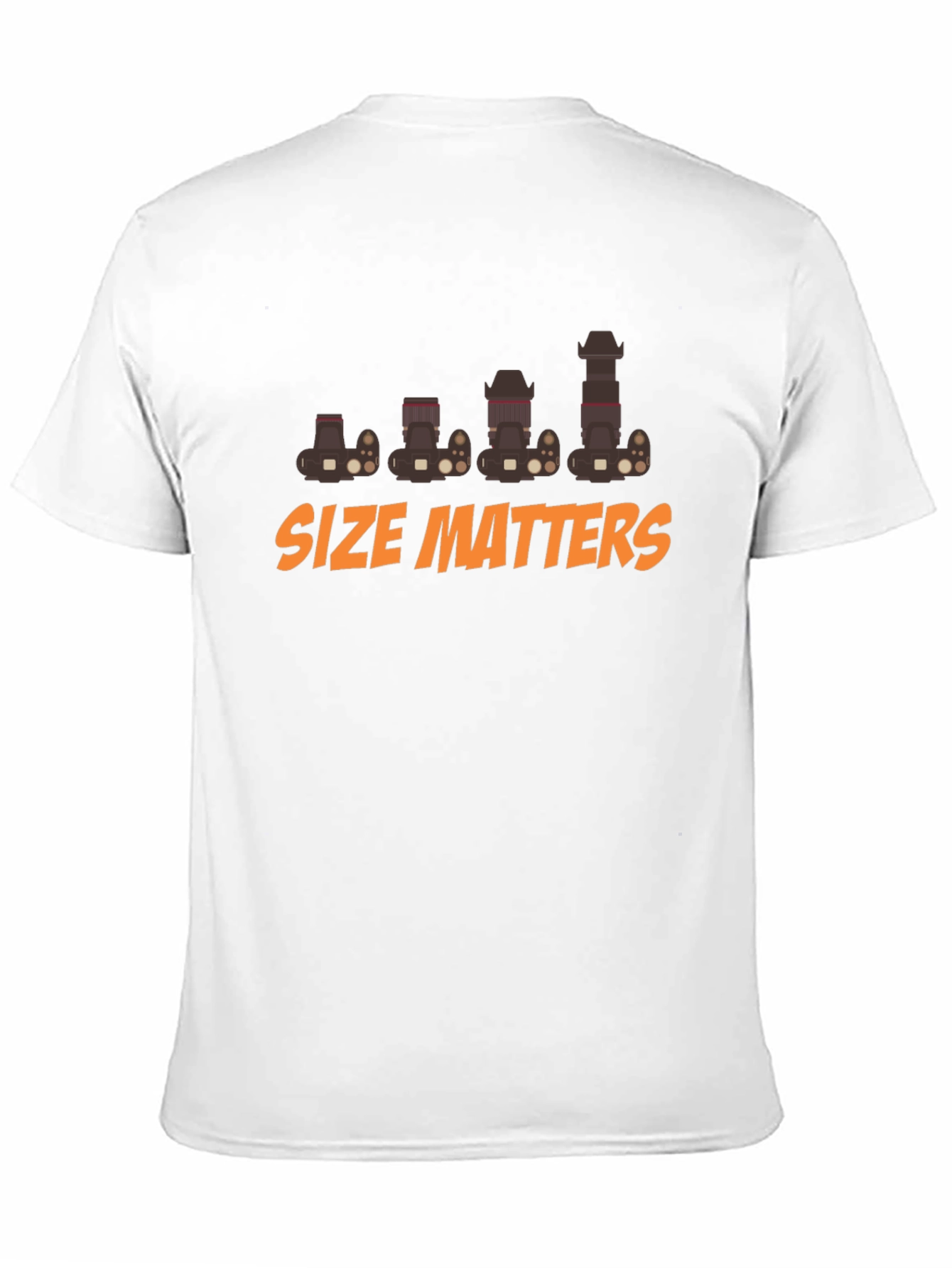 Black Size Matters Camera T-Shirt - Photography Humor view 11