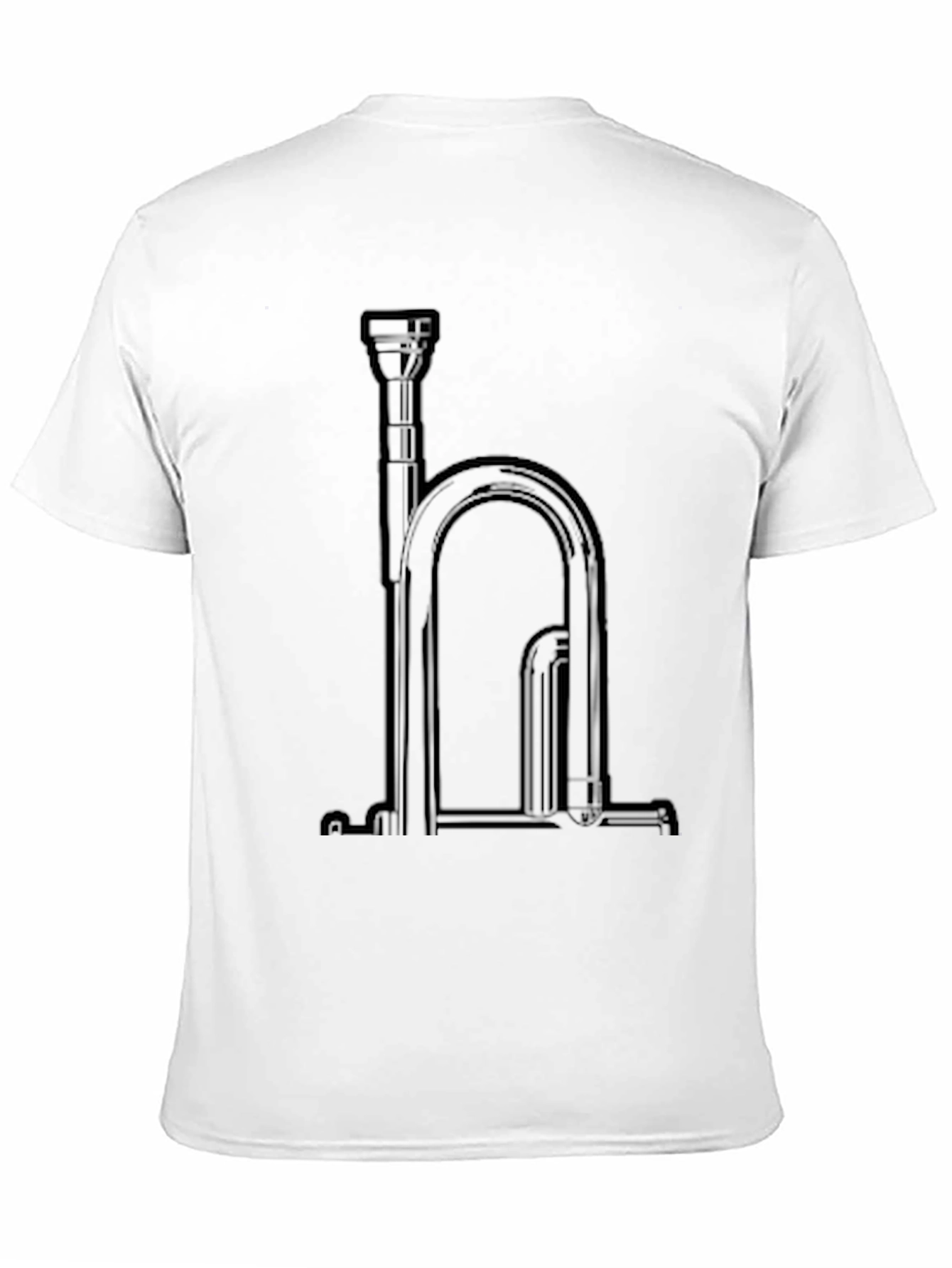 Black Bugle Graphic Black T-Shirt - Music Lover Tee view 11