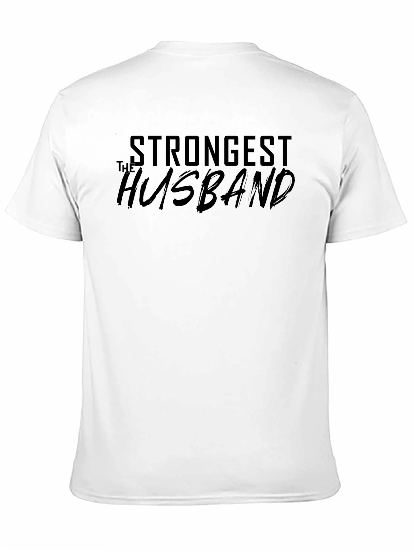 Black Strongest Husband T-Shirt - Black Cotton Tee view 11