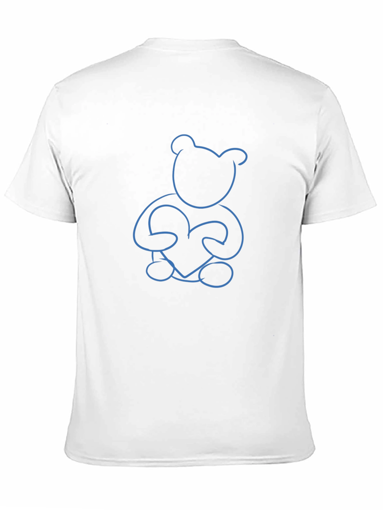 Black Blue Teddy Bear Heart Graphic Tee - Unisex view 11
