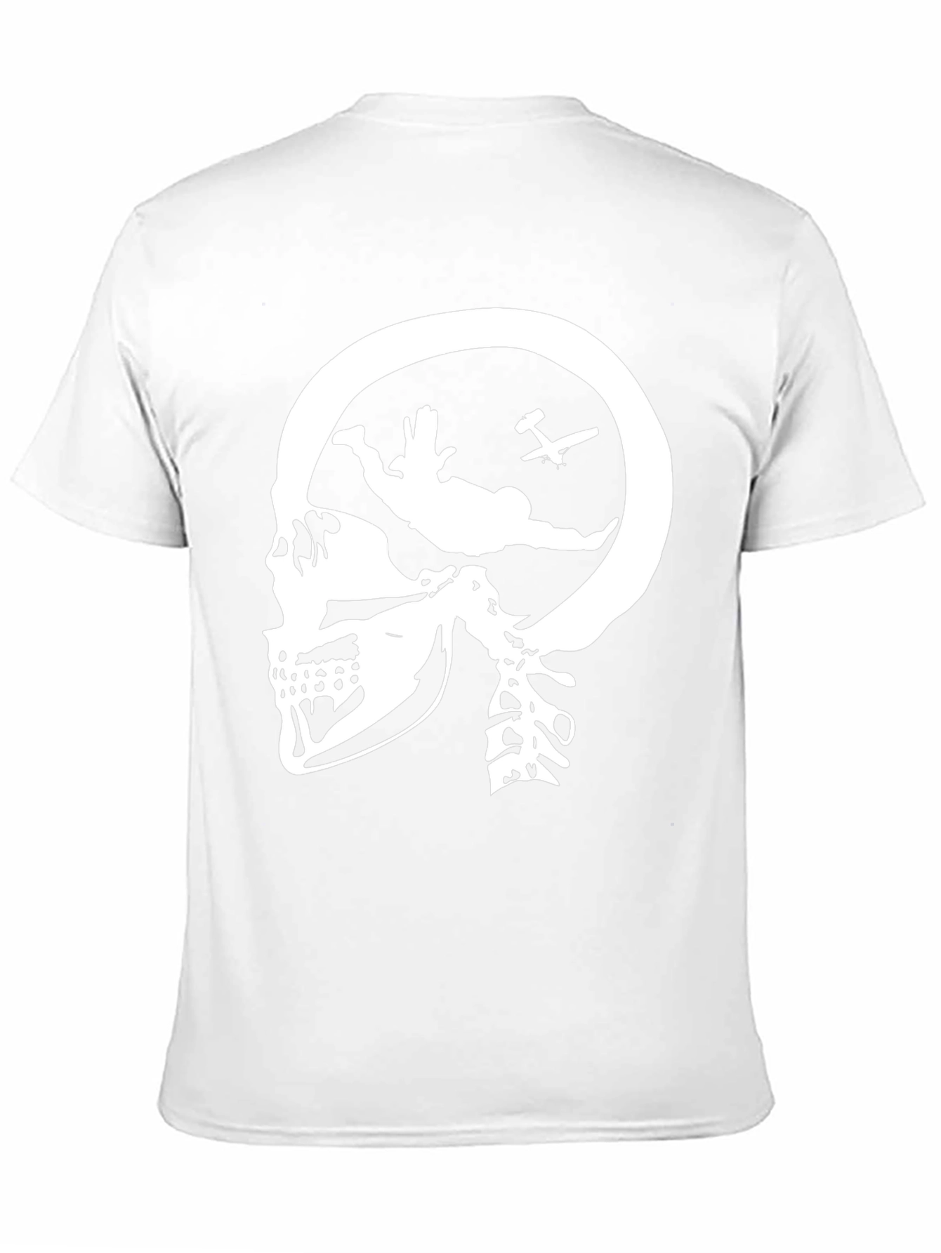 Black Skull Skydiving T-Shirt - Black Graphic Tee view 11
