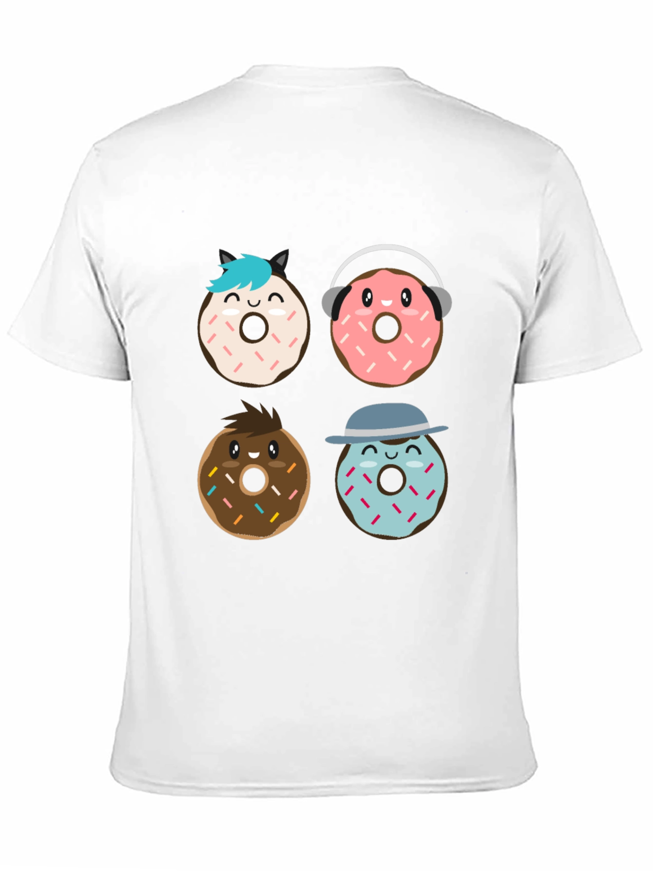 Black Donut Cartoon Graphic Black T-Shirt view 11