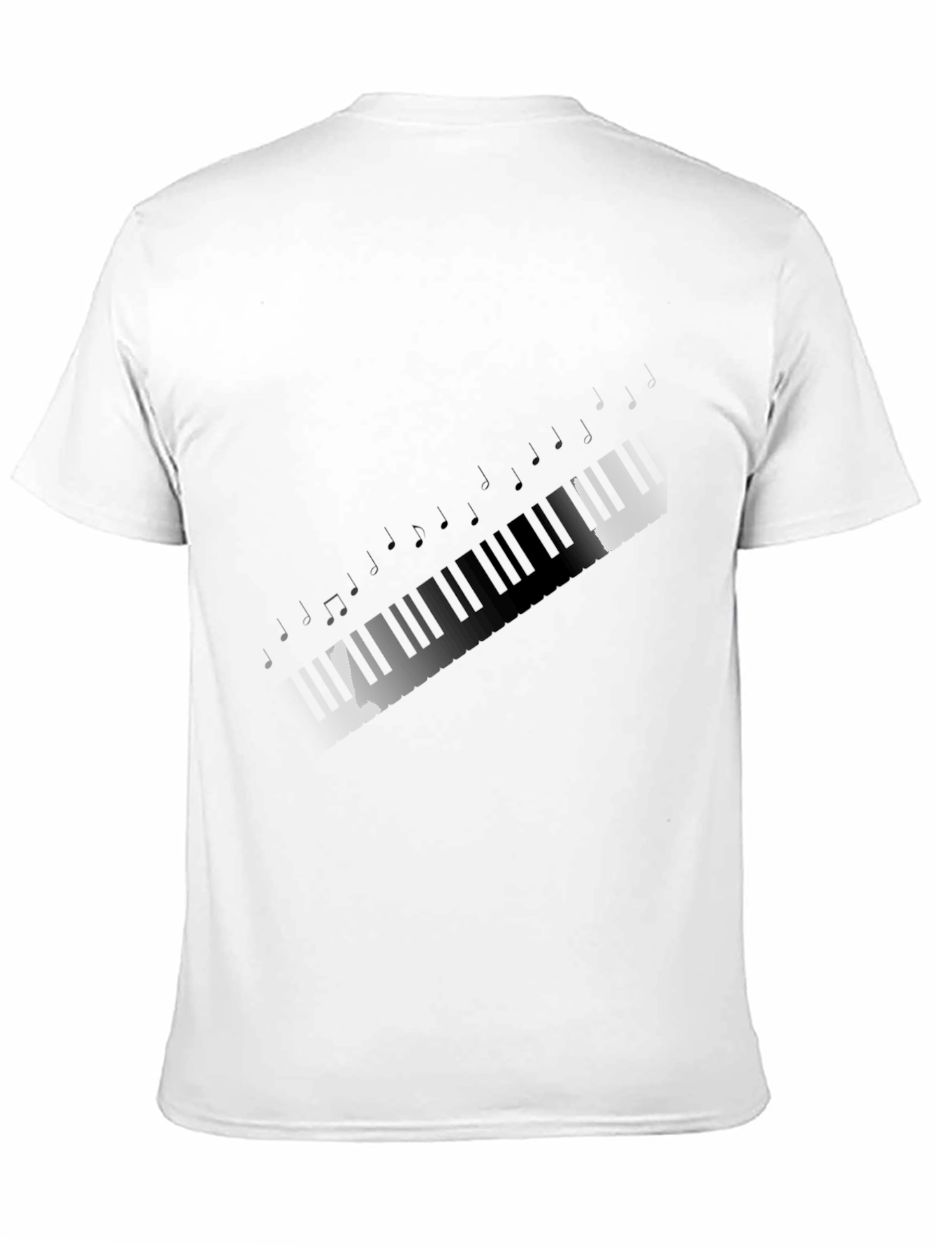 Black Musical Keyboard T-Shirt - Soft Cotton Tee view 11