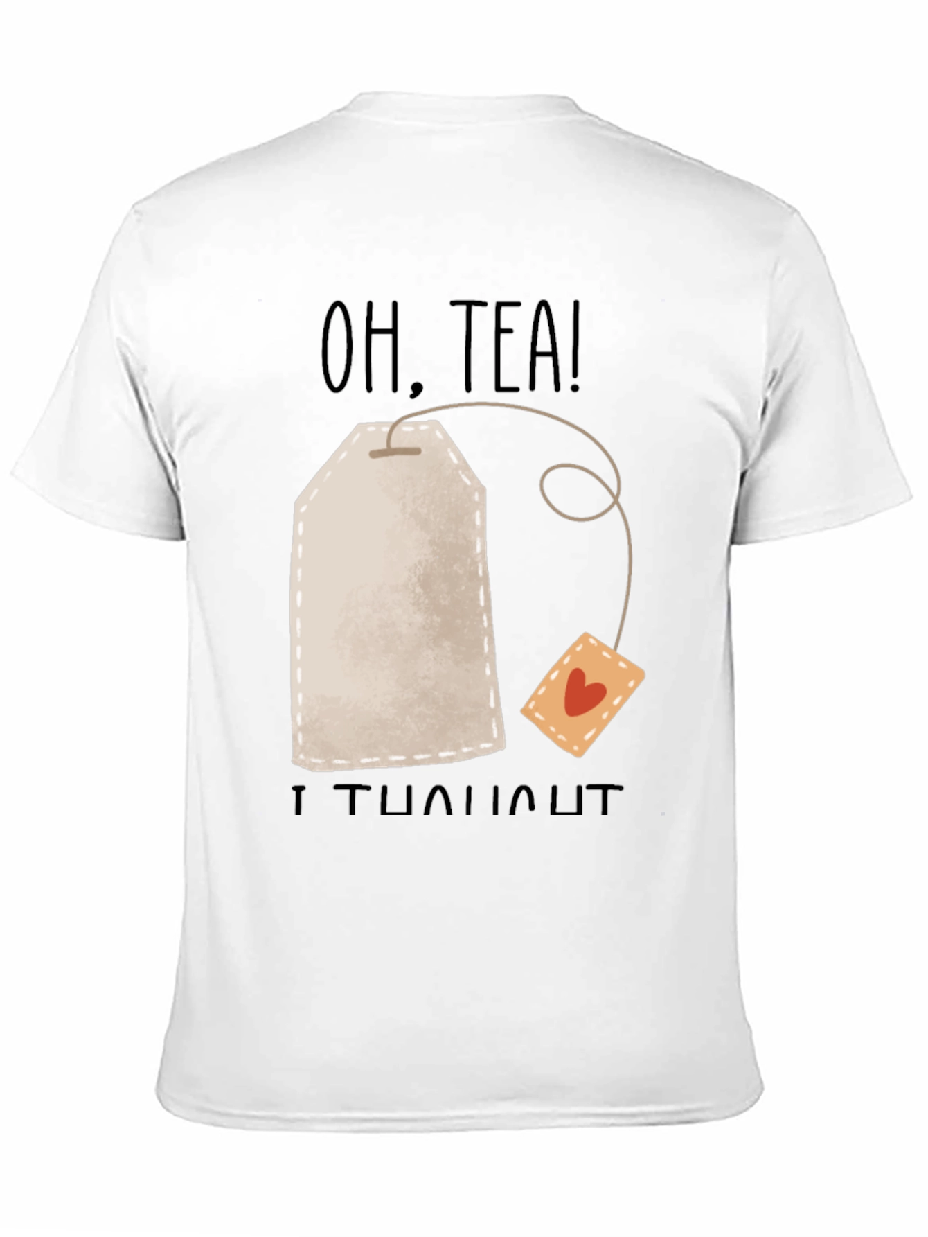 Black Oh, Tea! Humor Graphic Tee - Black Cotton T-Shirt view 11