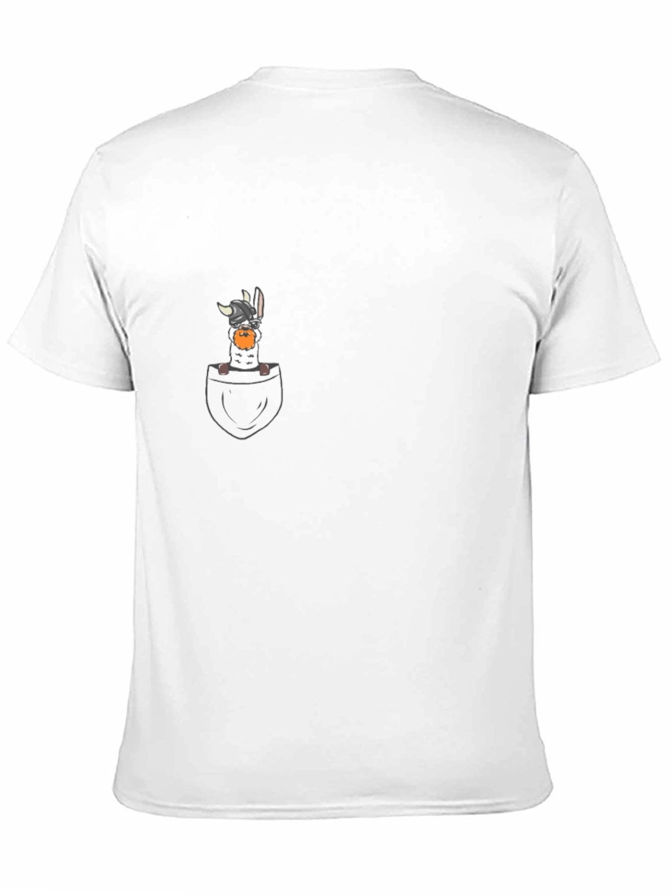 Black Funny Llama Viking Pocket Print T-Shirt view 11