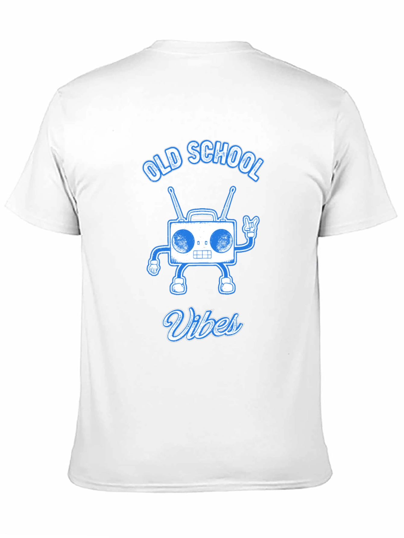 Black Old School Vibes Graphic Tee - Retro Radio Design view 11