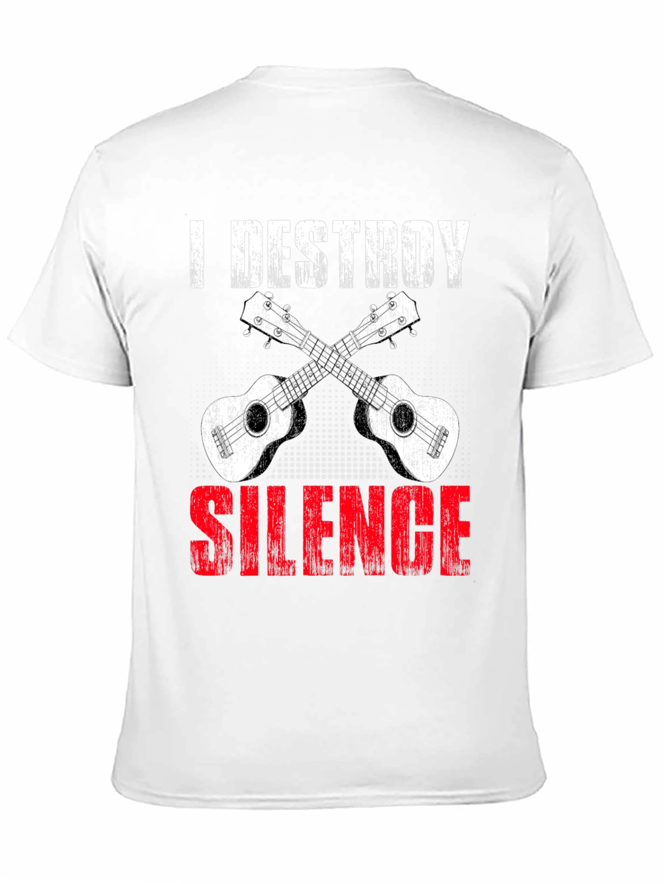 Black I Destroy Silence Ukulele T-Shirt view 11