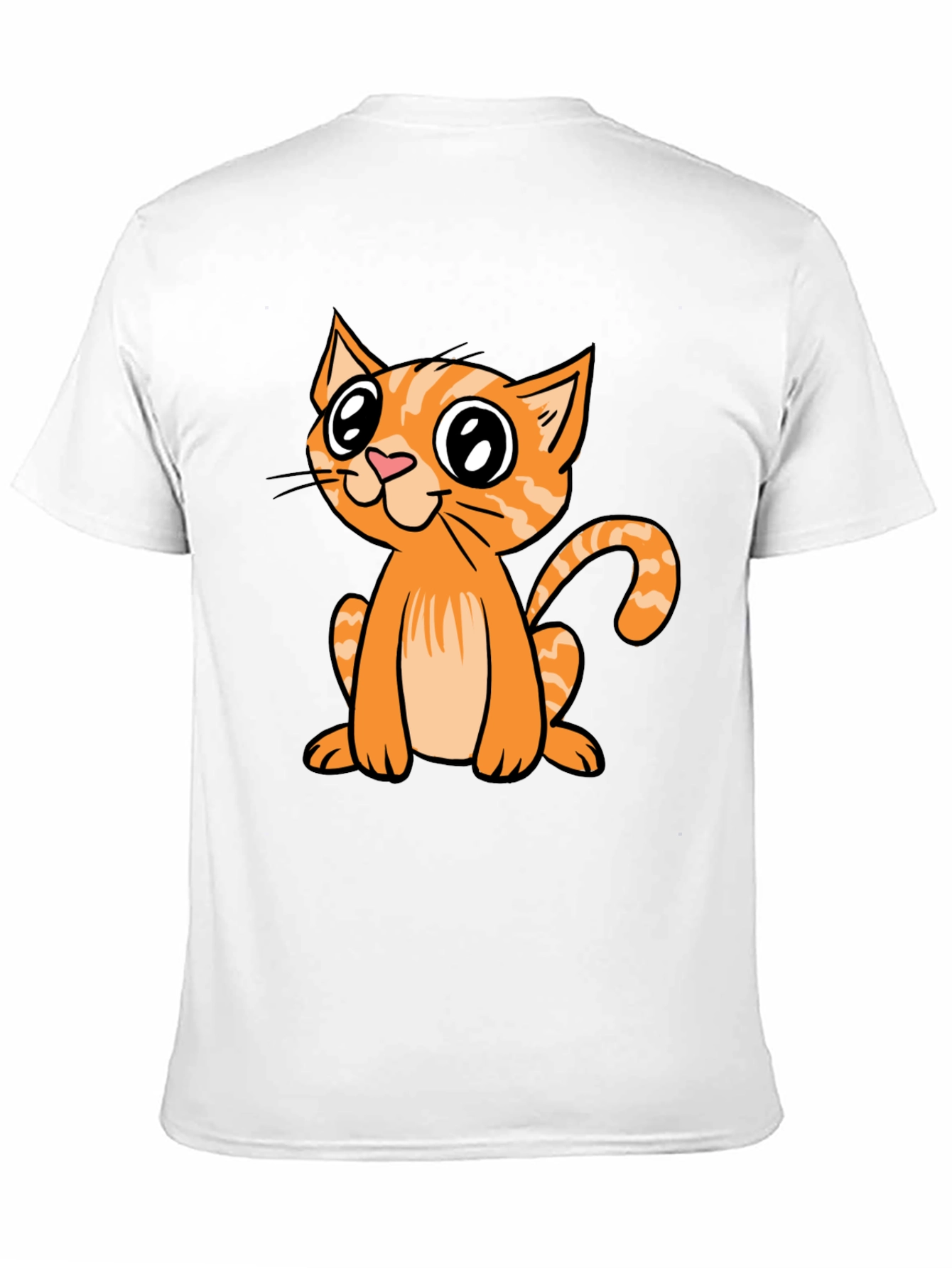 Black Cute Cartoon Cat Black T-Shirt view 11