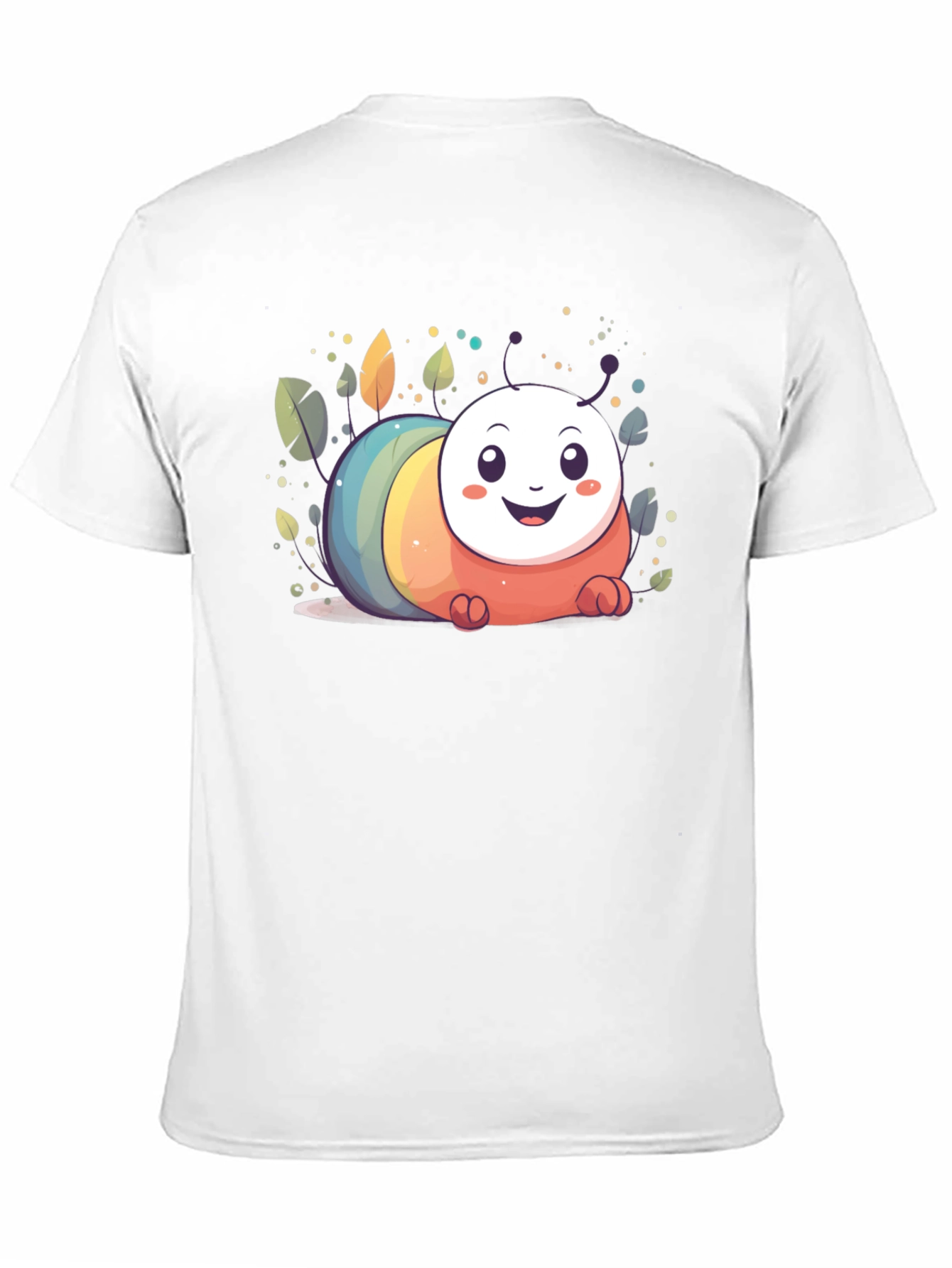 Black Cute Caterpillar Graphic Tee - Unisex Black T-Shirt view 11