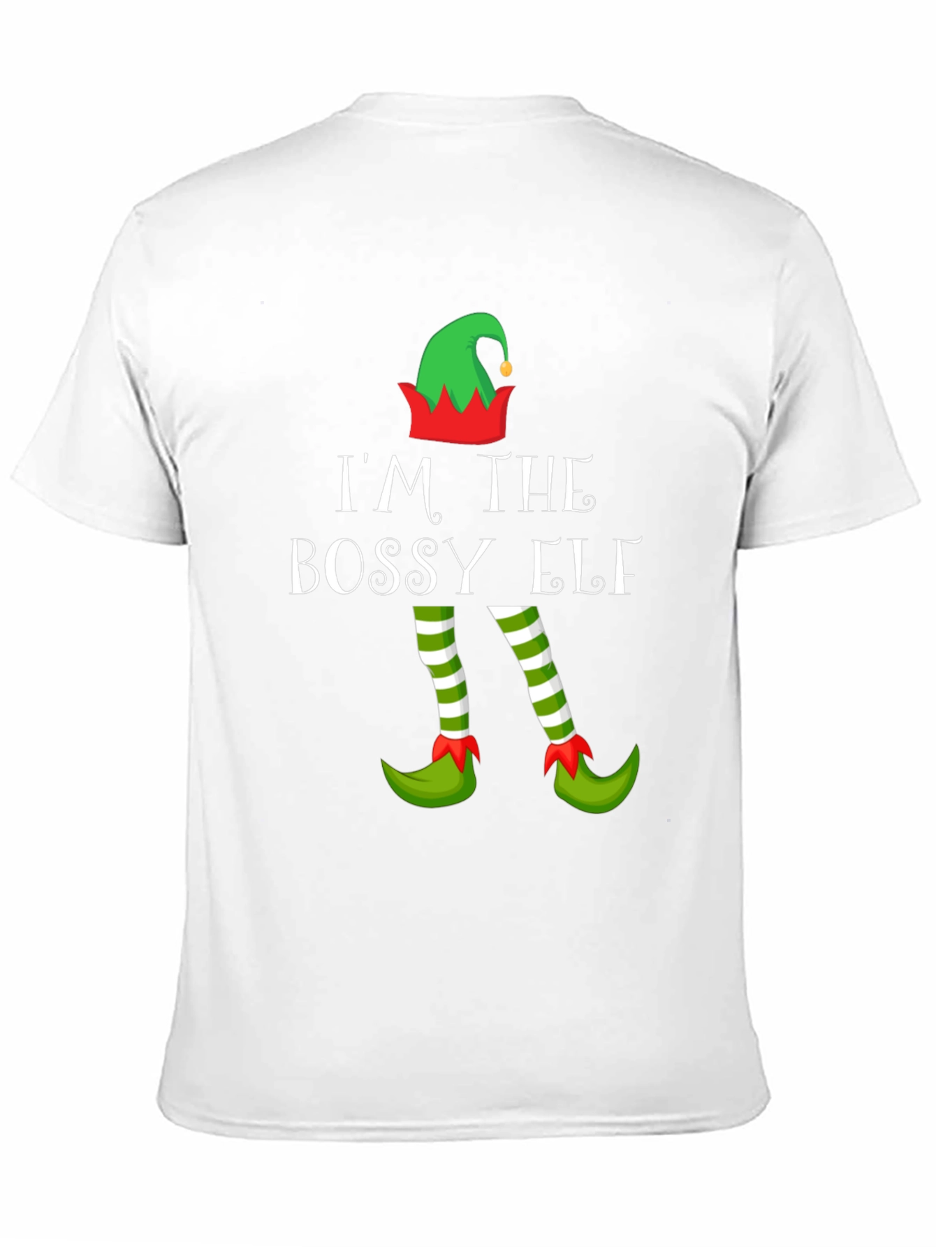 Black I'm the Bossy Elf Christmas T-Shirt view 11