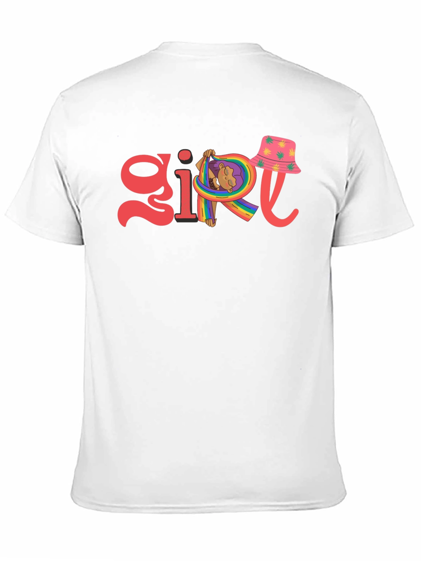 Black Girl Rainbow Graphic Tee - Black Cotton Blend view 11