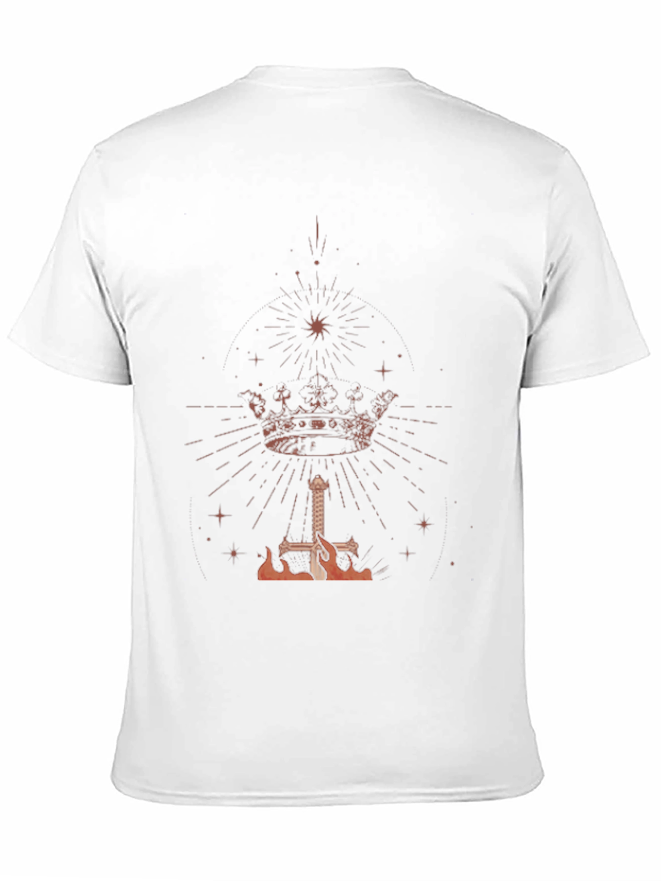 Black Crown and Sword Graphic Black T-Shirt view 11