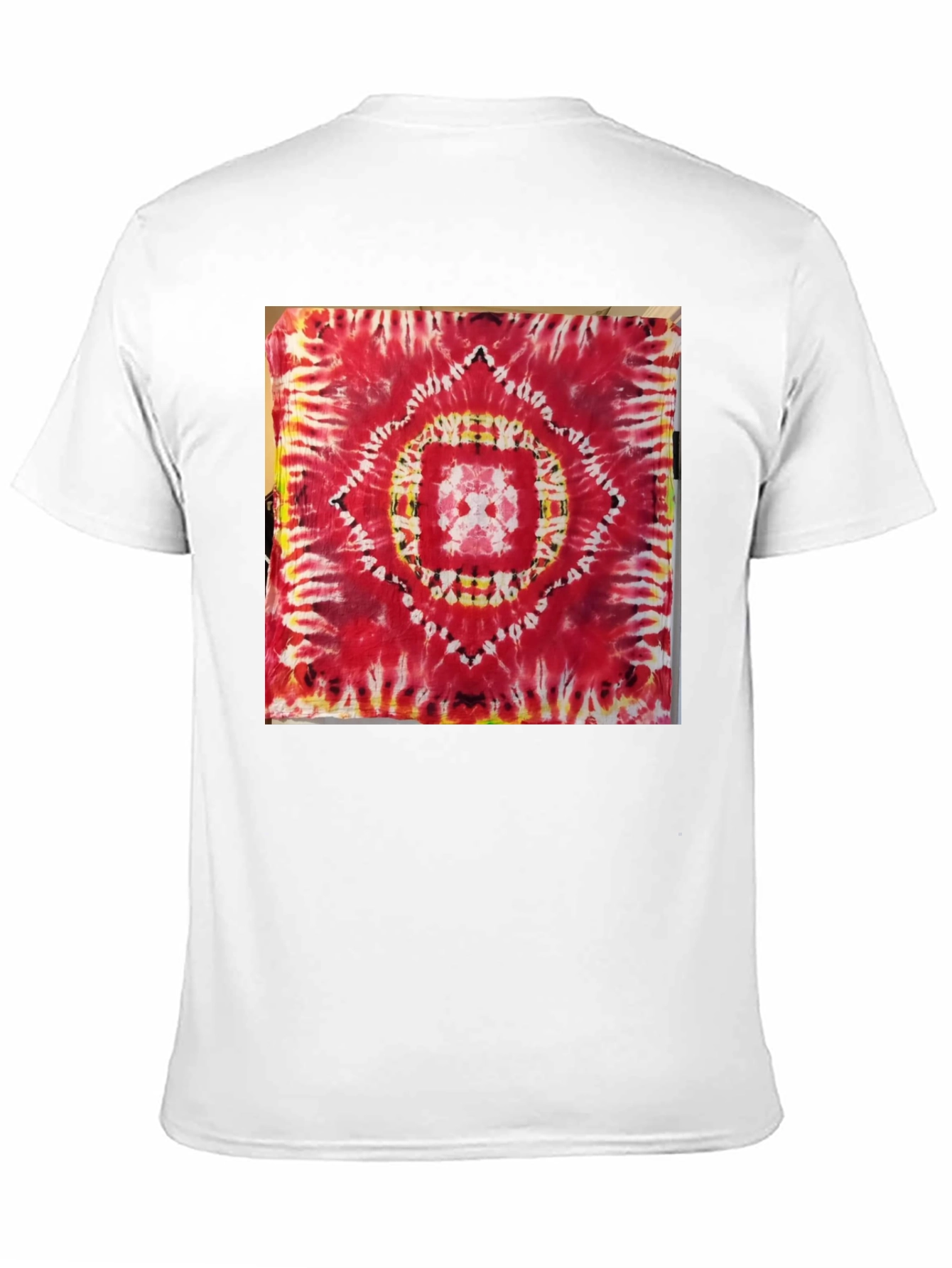 Black Red Tie-Dye Mandala Graphic Tee view 11