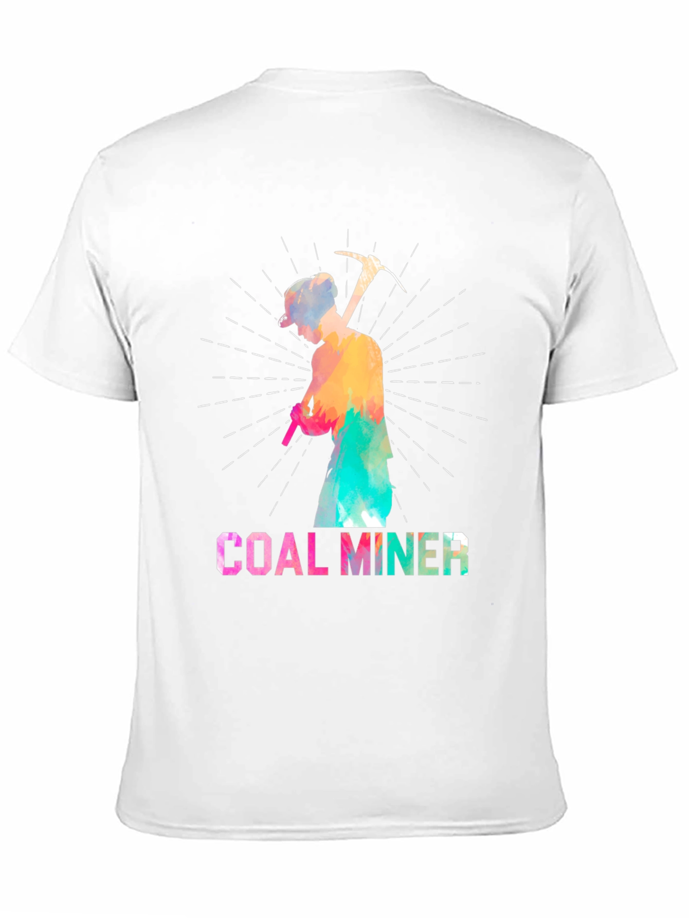 Black Coal Miner Colorful Graphic T-Shirt view 11