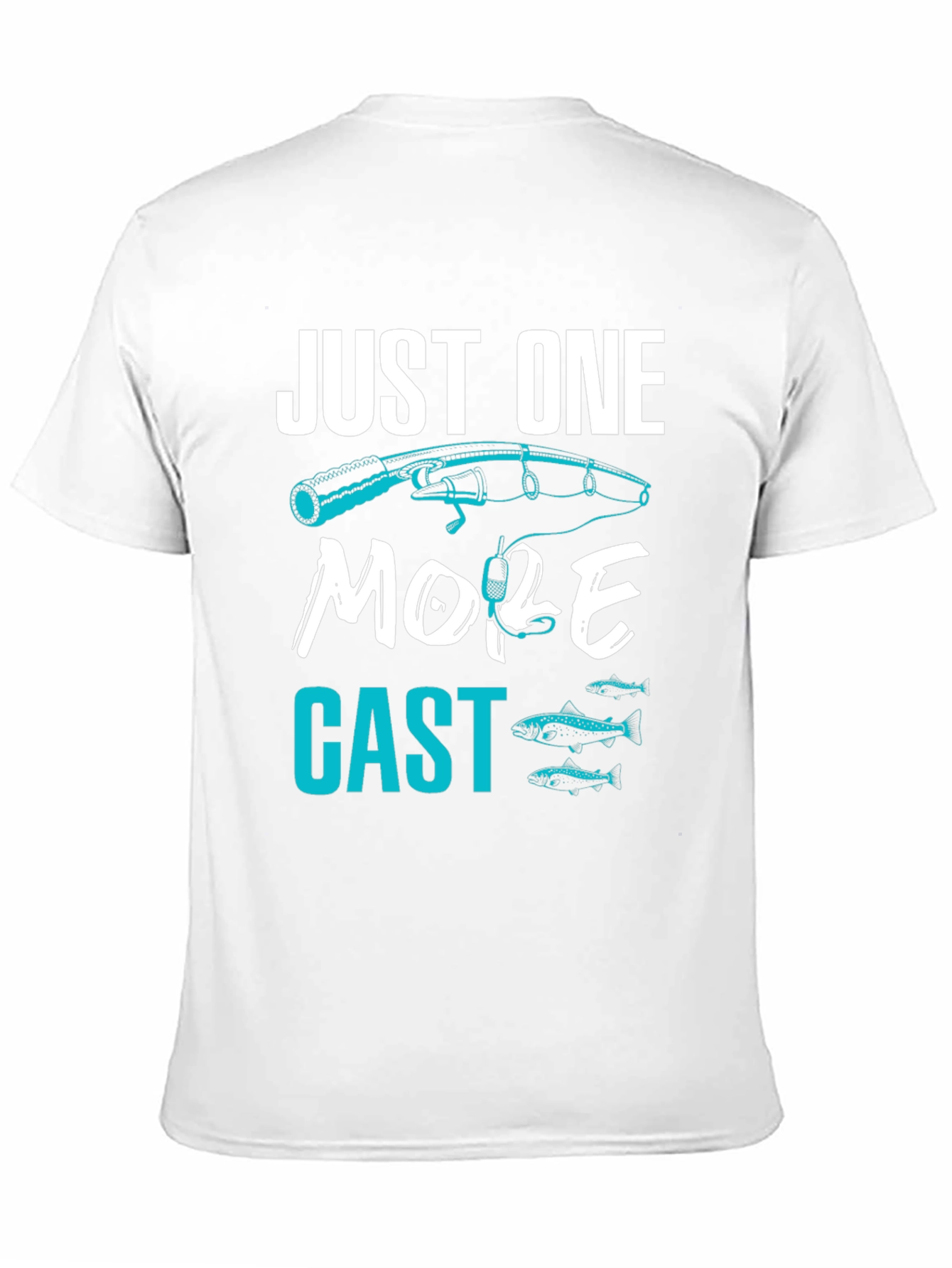 Black Just One More Cast Fishing T-Shirt view 11