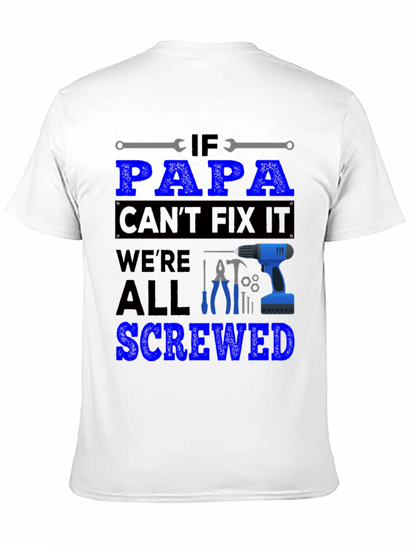 Black Papa Can Fix It T-Shirt view 11