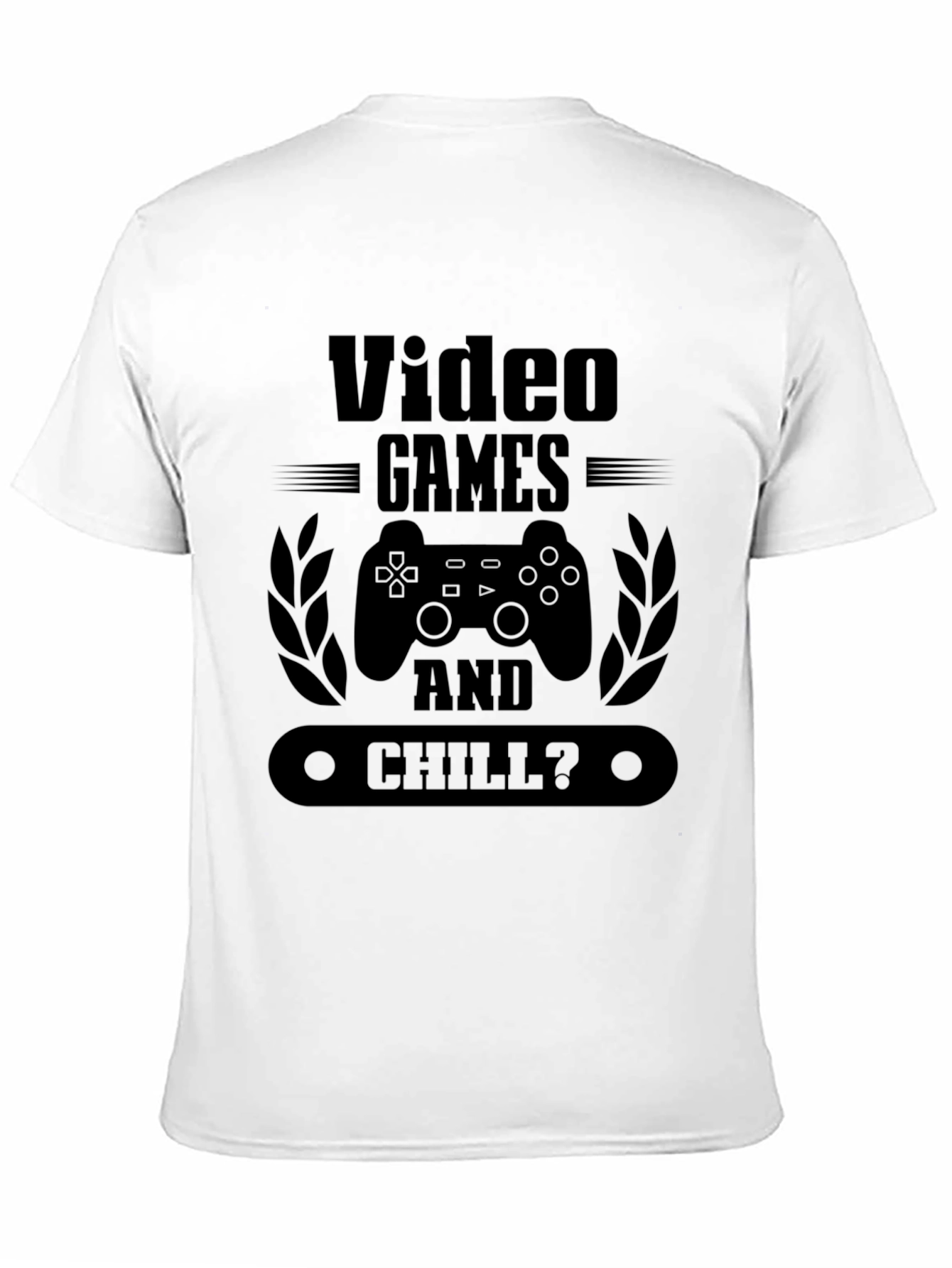 Black Video Games and Chill Men's Black Graphic Tee view 11