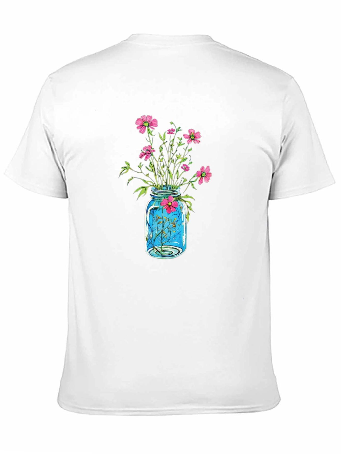 Black Floral Jar Graphic Tee - Black Casual Shirt view 11