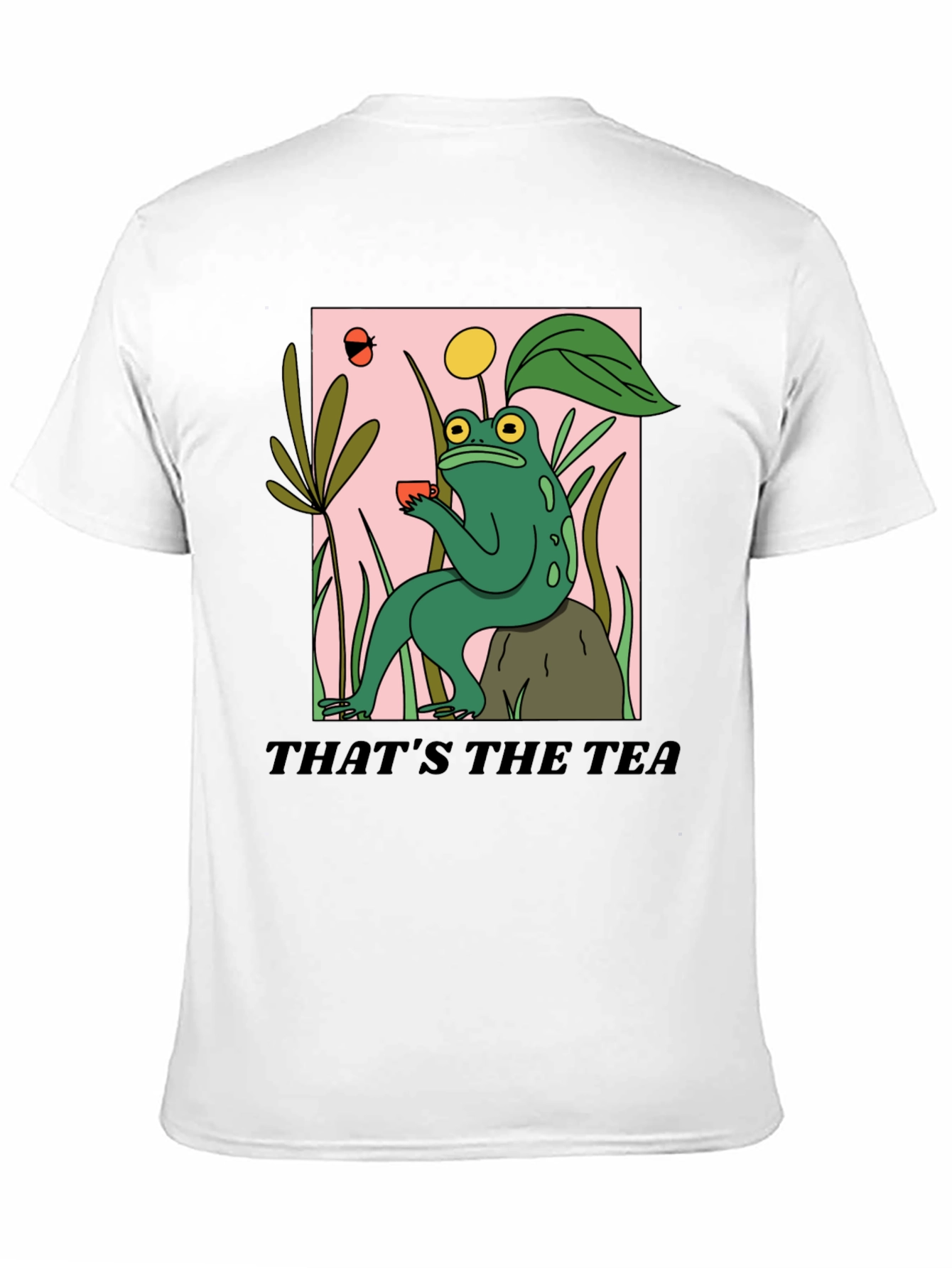 Black Frog Sipping Tea T-Shirt - "That's The Tea" Funny Graphic Tee view 11
