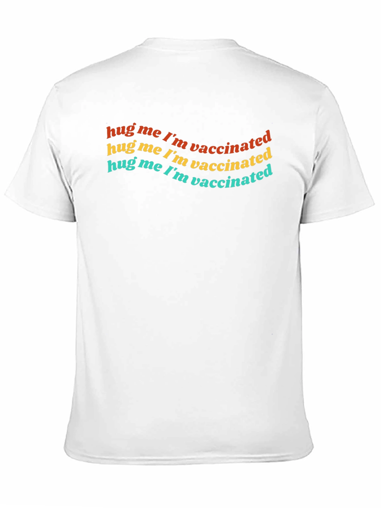 Black Hug Me I'm Vaccinated Black T-Shirt view 11