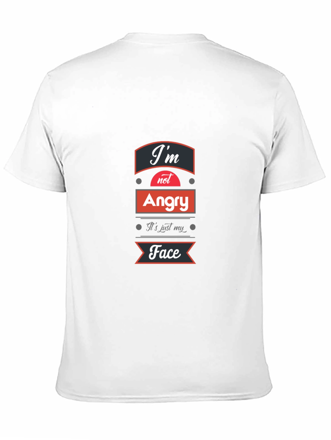 Black Funny Graphic Tee: I'm Not Angry, It's Just My Face T-Shirt view 11