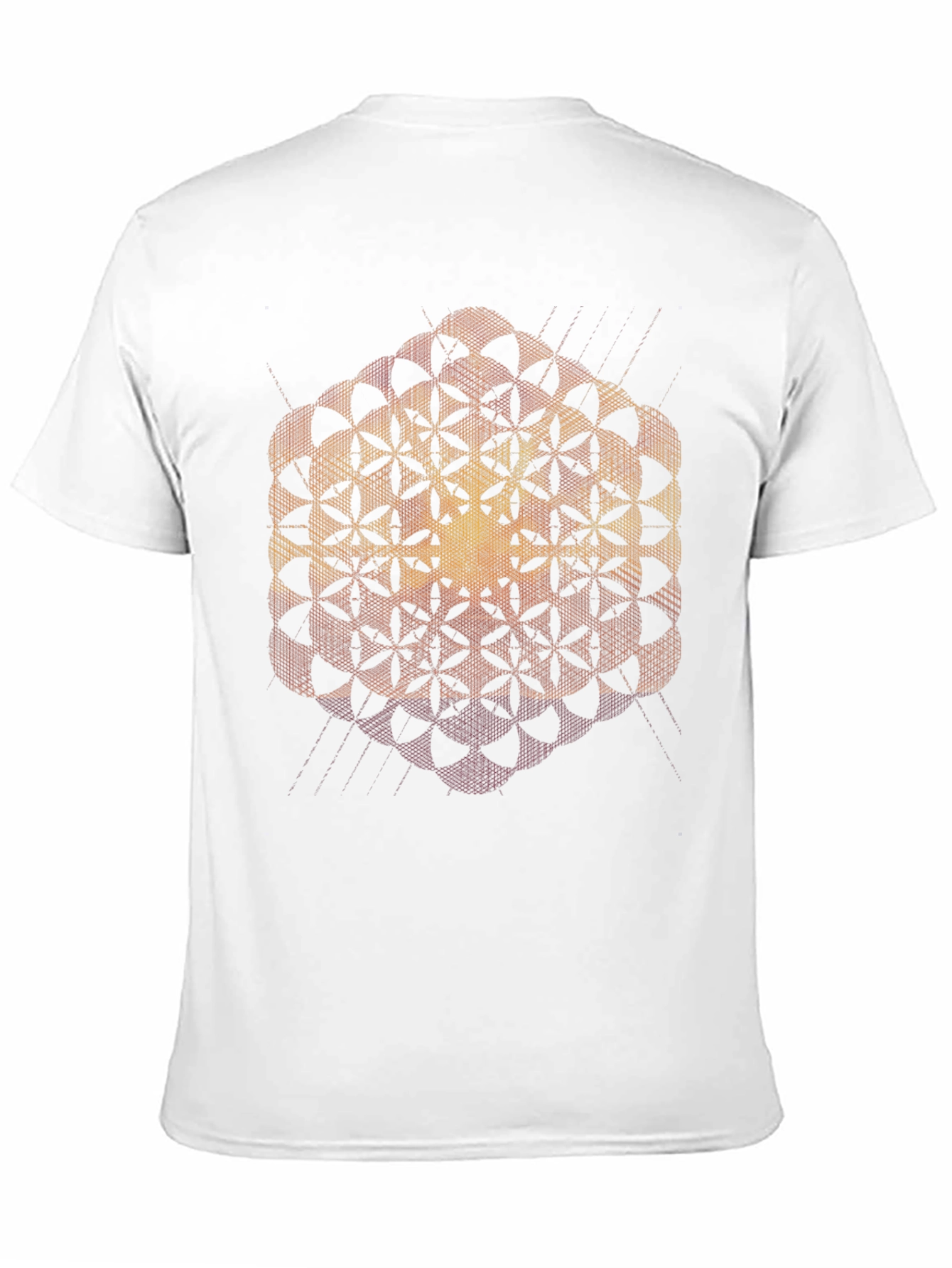 Black Geometric Flower of Life Black T-Shirt view 11