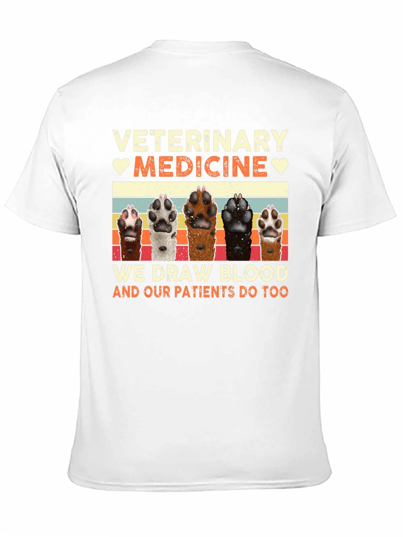 Black Veterinary Medicine Pet Paw T-Shirt view 11