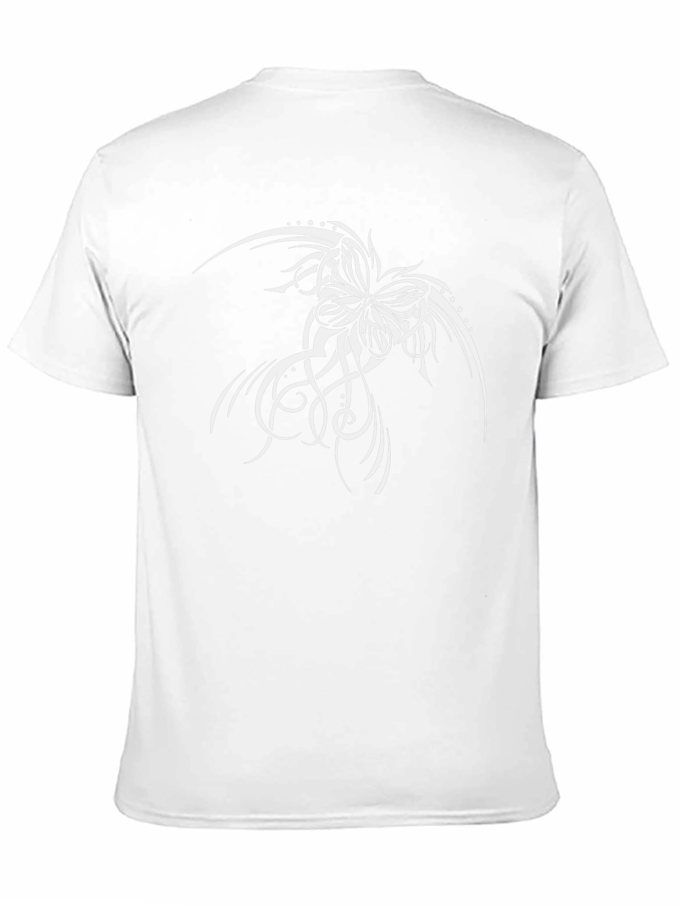 Black T-Shirt with Butterfly Tattoo Design - 11
