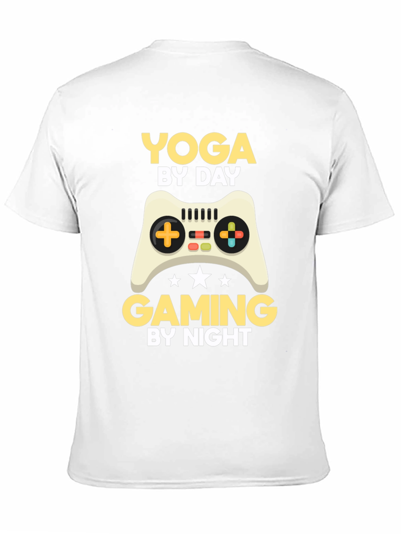 Black Yoga By Day, Gaming By Night T-Shirt view 11