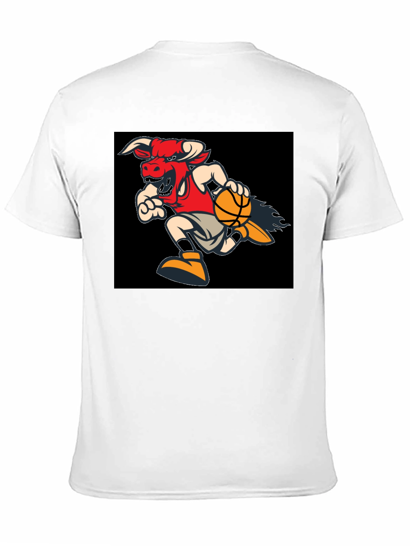 Black Fiery Bulls Basketball Black T-Shirt view 11