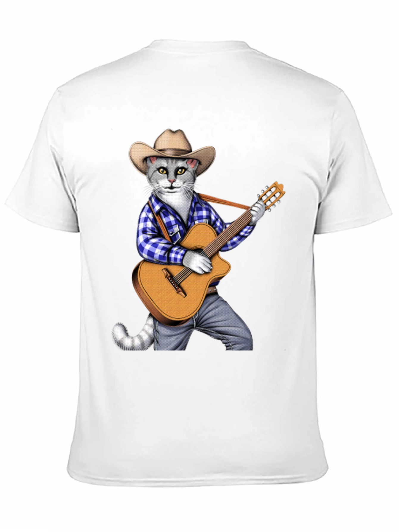 Black Cool Cat Guitarist Graphic Tee view 11