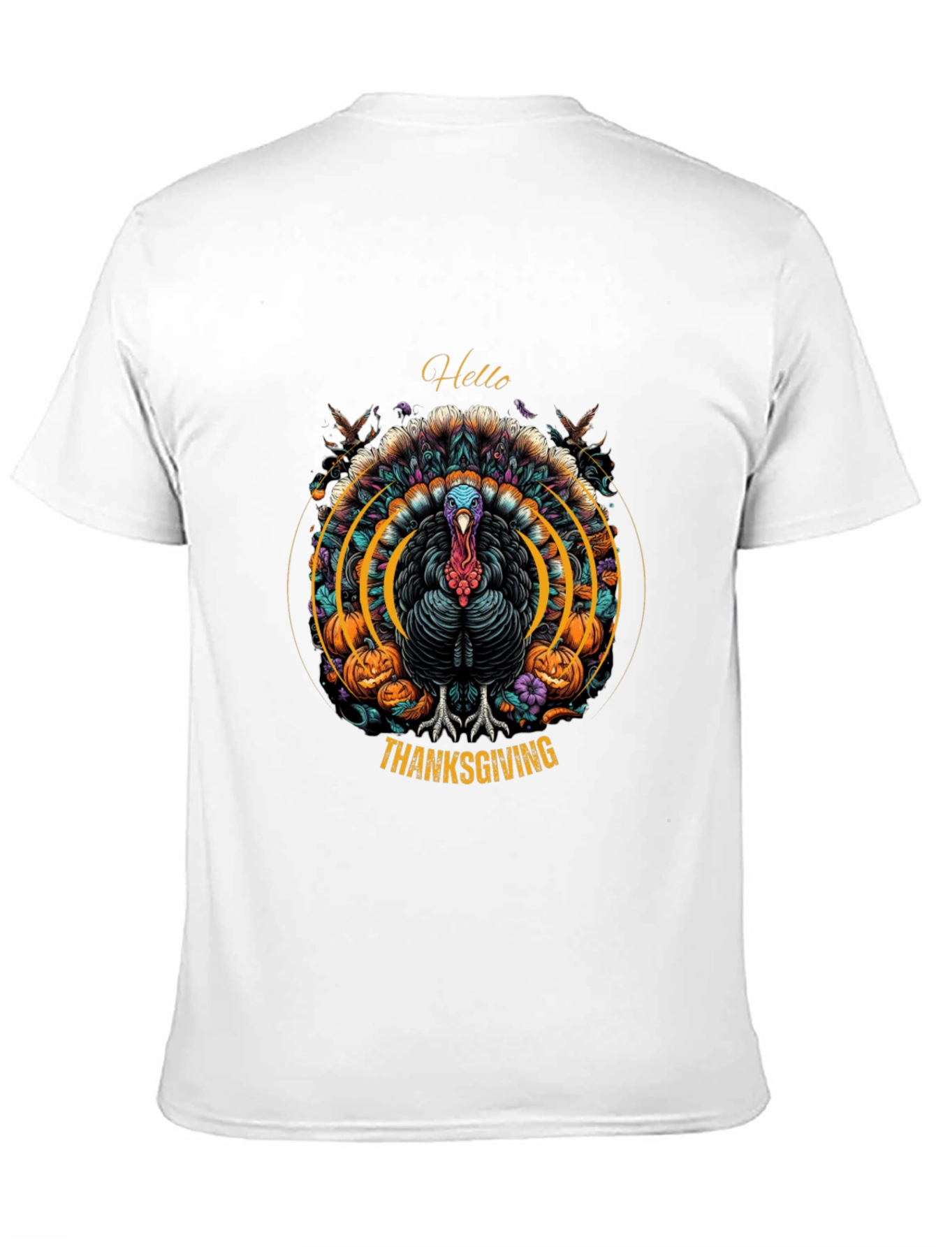 Black Thanksgiving Turkey Graphic Tee view 11
